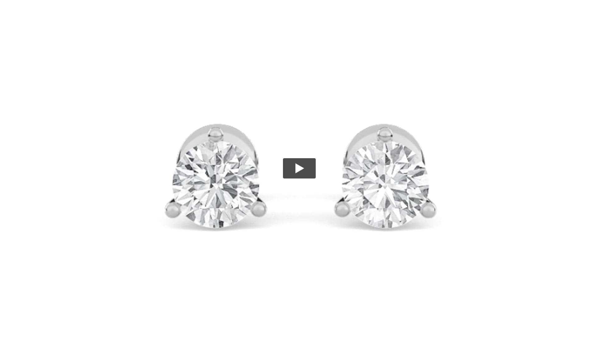 Round Lab Diamond ThreeProng Stud Earrings product-video preview