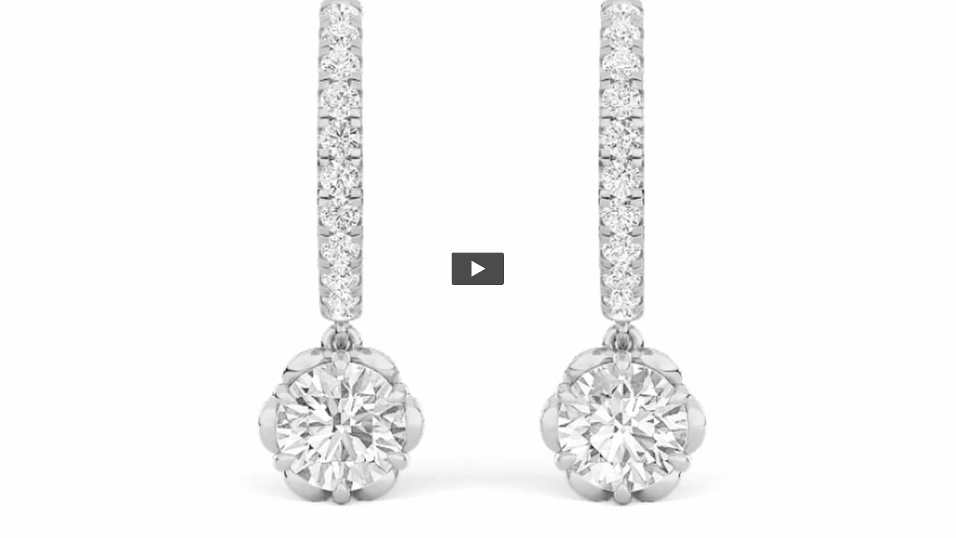 Round Lab Diamond Dangle Hoop Earrings product-video preview