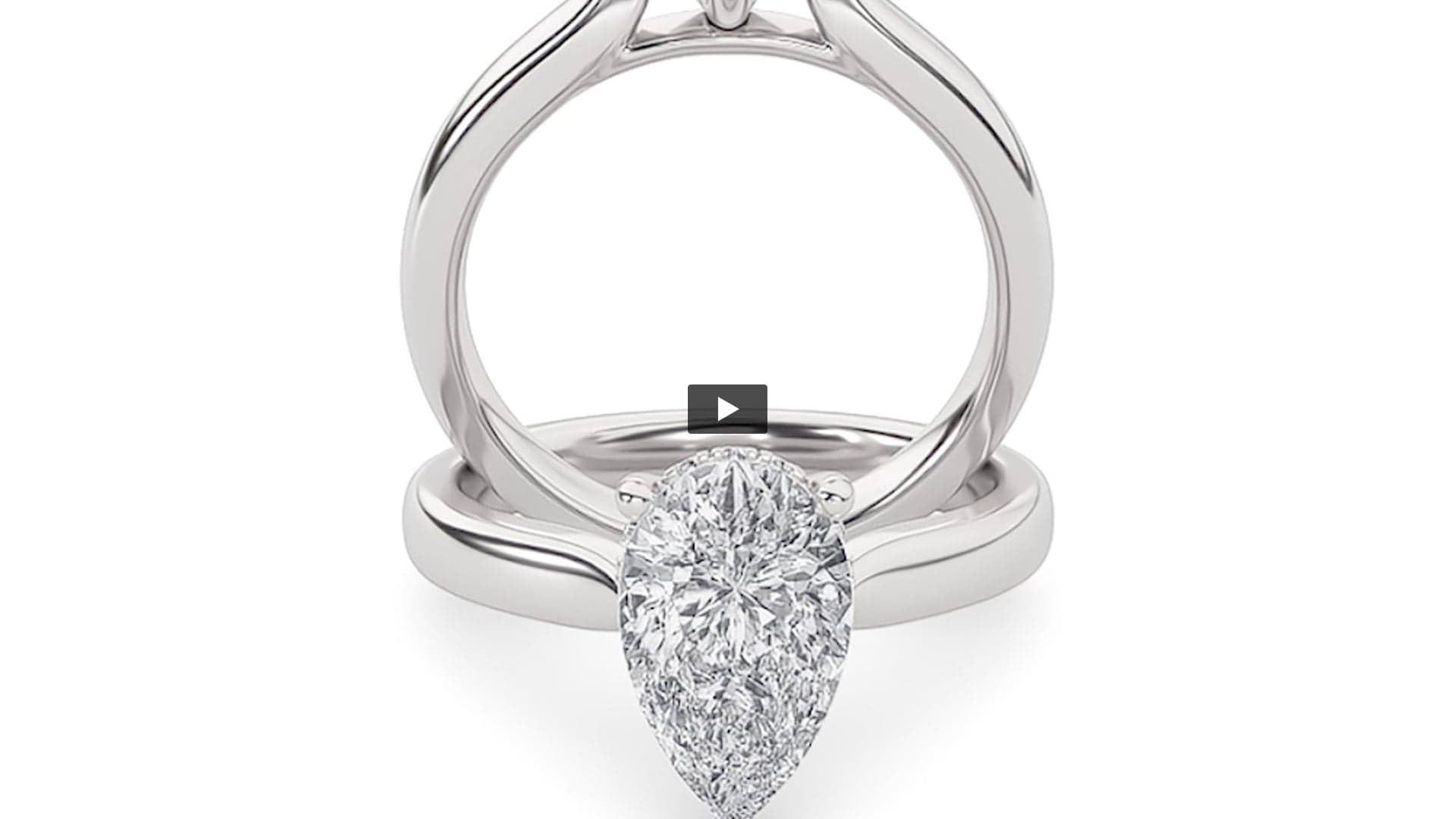 Pear Lab Diamond HiddenHalo Cathedral Shank Engagement Ring product-video preview