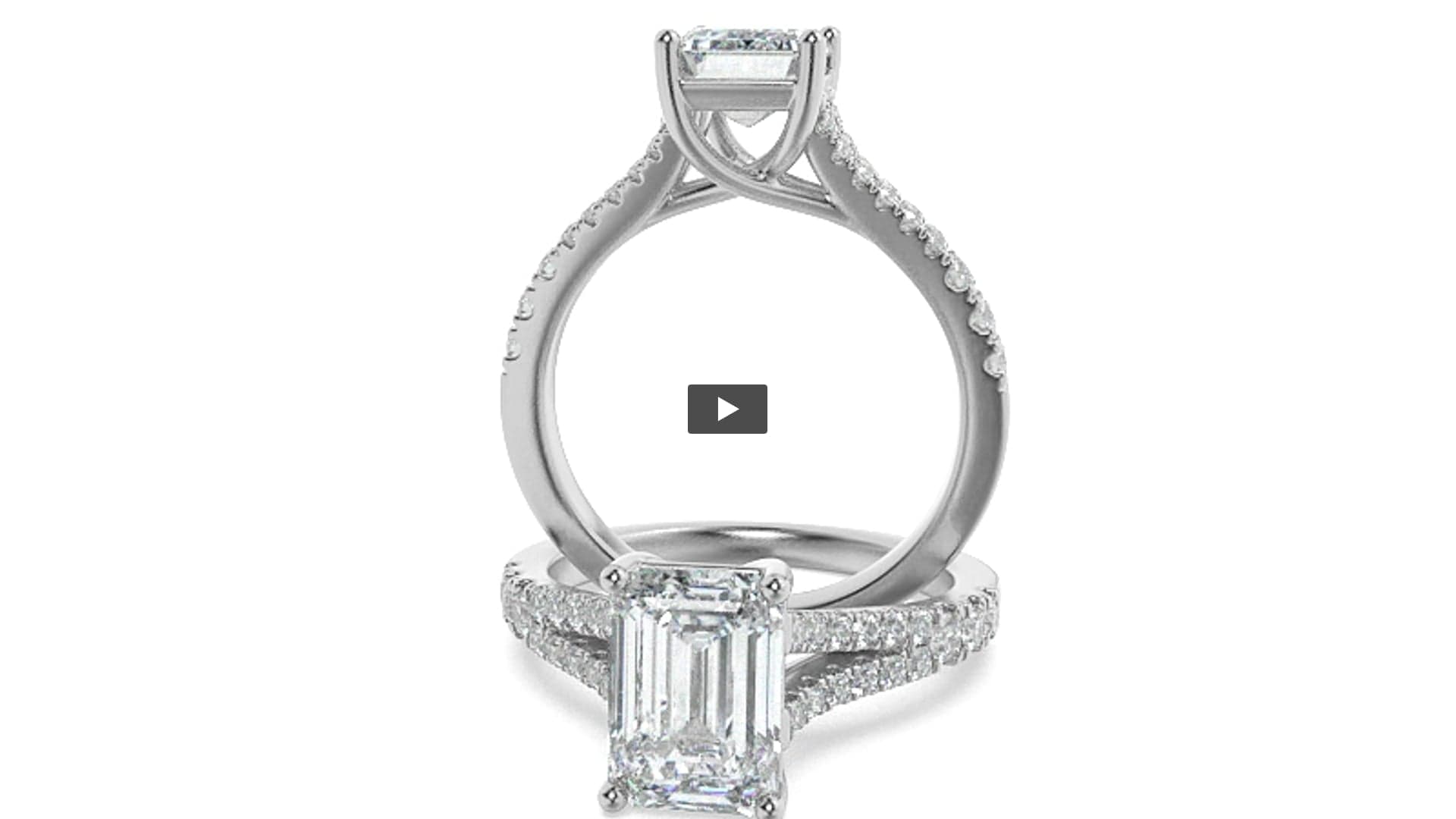 Emerald Lab Diamond Split Shank Trellis Engagement Ring product-video preview