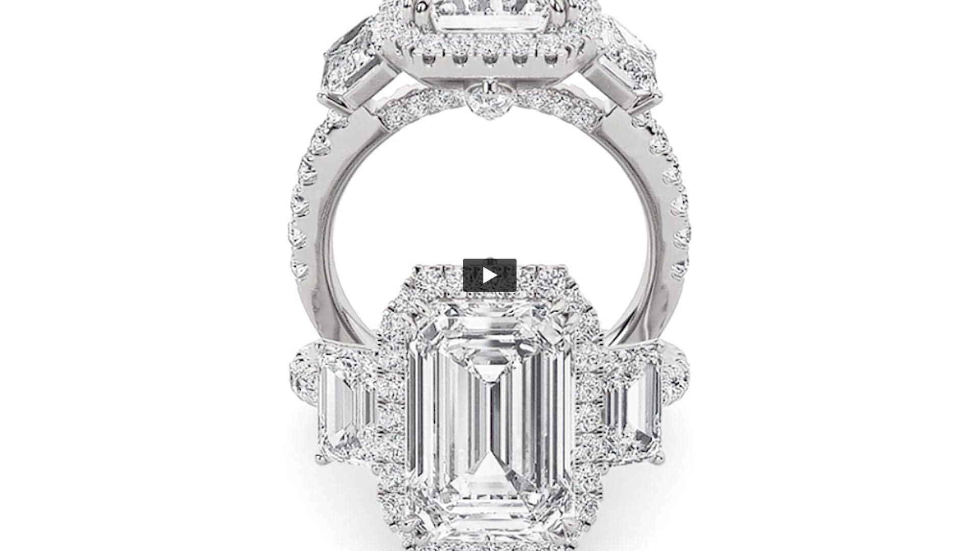 Emerald Lab Diamond Bold Accented Engagement Ring · Design 0851 product-video preview