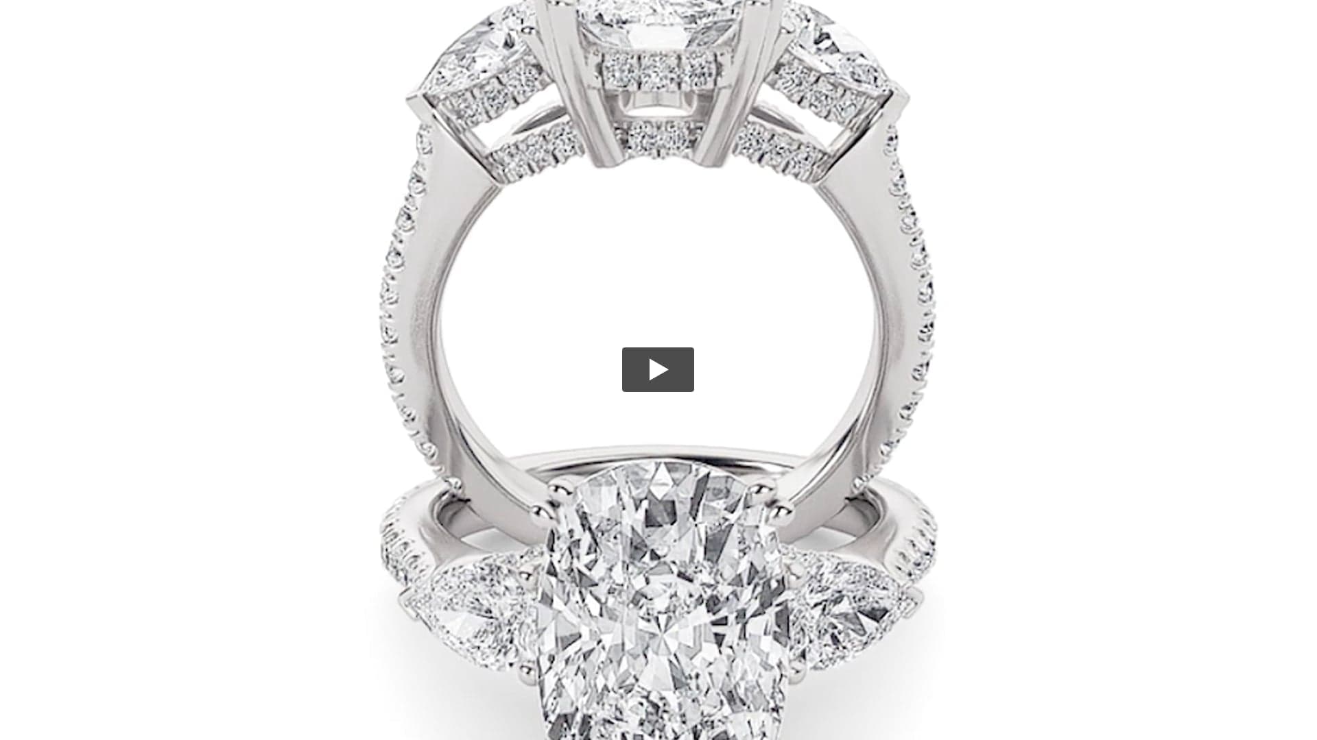 Elongated Cushion Lab Diamond Bold Accented Engagement Ring product-video preview