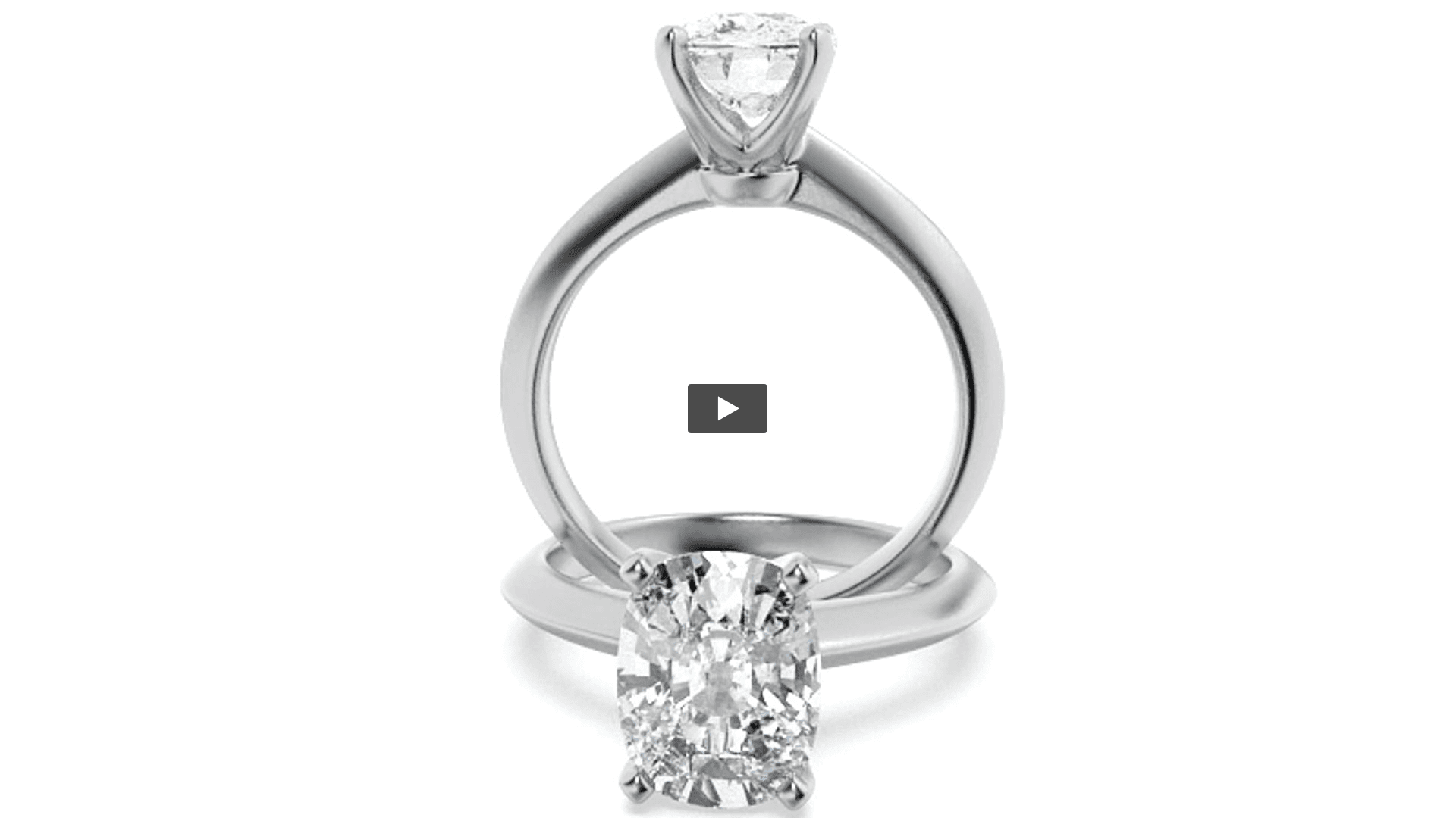 Elongated Cushion Lab Diamond Knife Edge Shank Solitaire Engagement Ring product-video preview