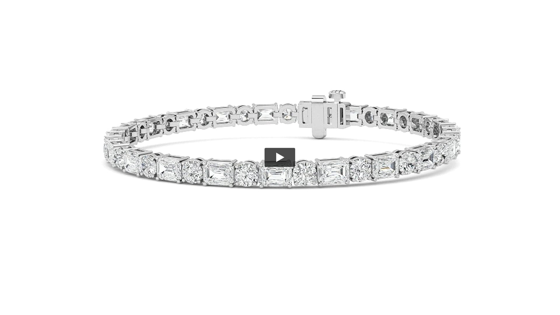 Emerald & Round Lab Diamond Prong-Set Bracelet product-video preview