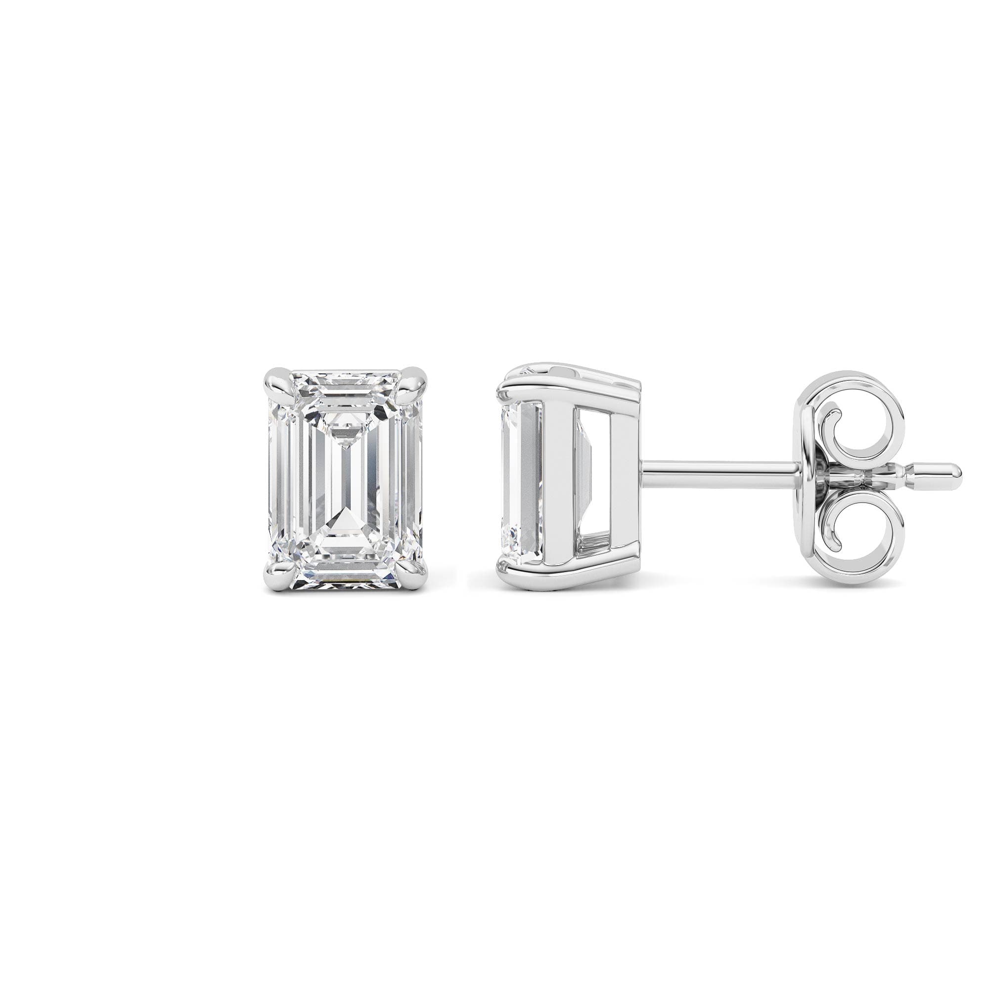 Lab Diamond Fine Earrings — 2 ct total weight in 14k white gold · product view 1