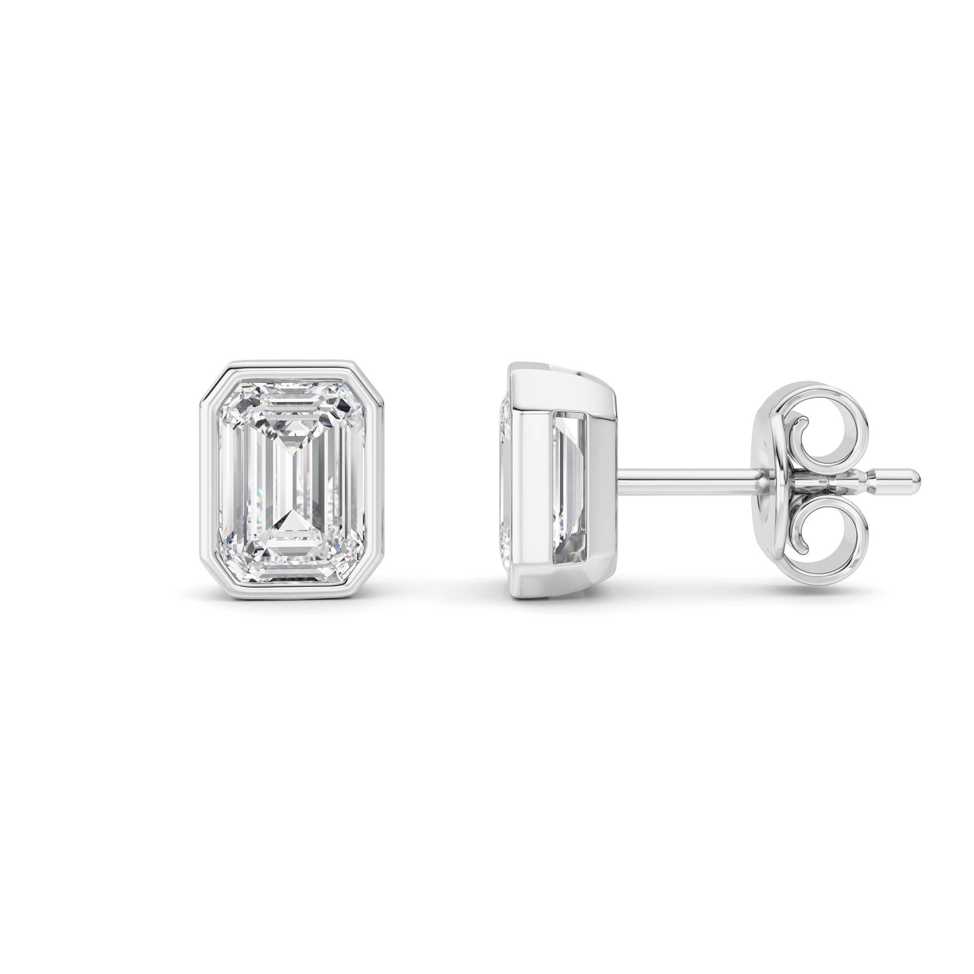 Lab Diamond Fine Earrings — 2 ct total weight in 14k white gold · product view 1