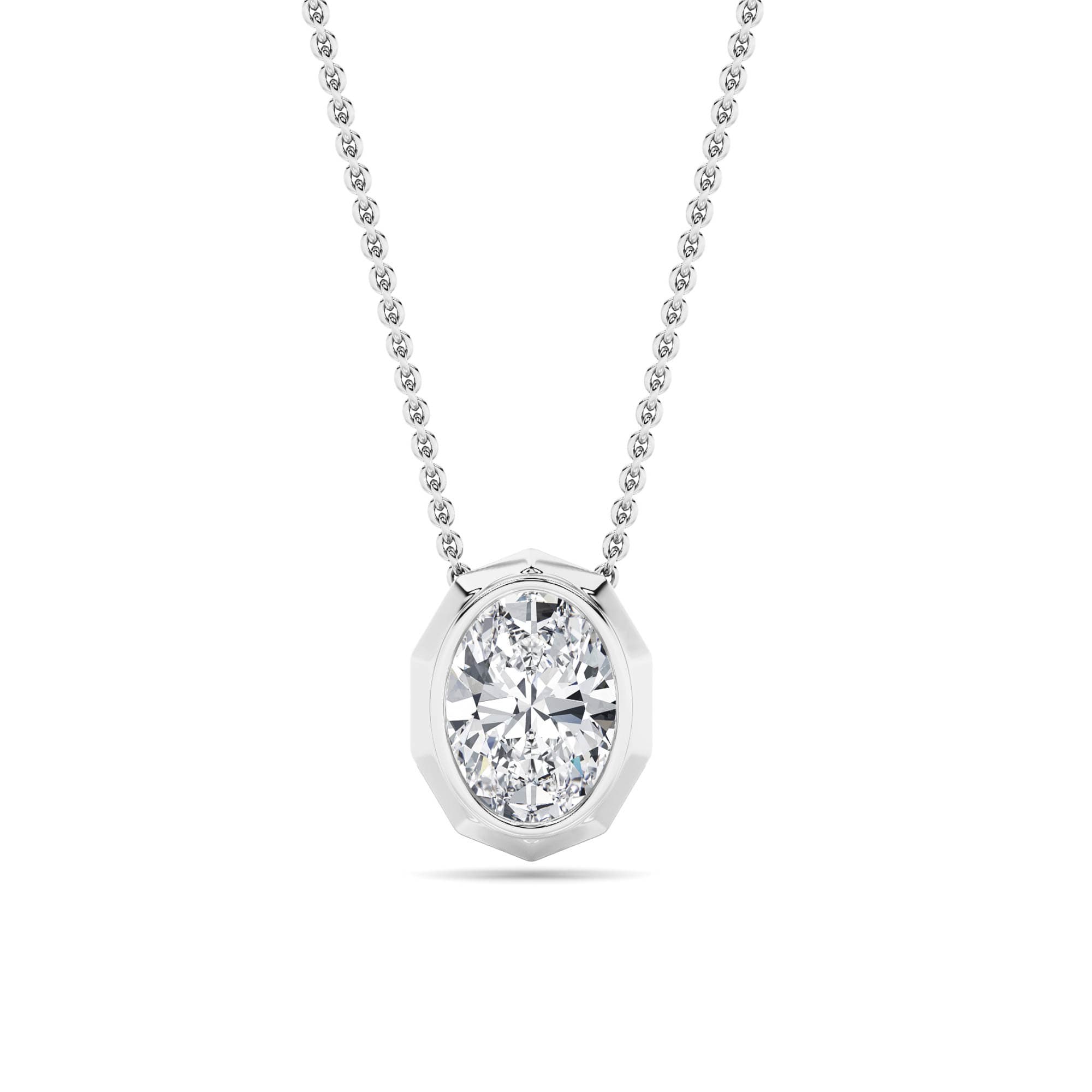Lab Diamond Fine Necklace — 2.05 ct total weight in 14k white gold · product view 1