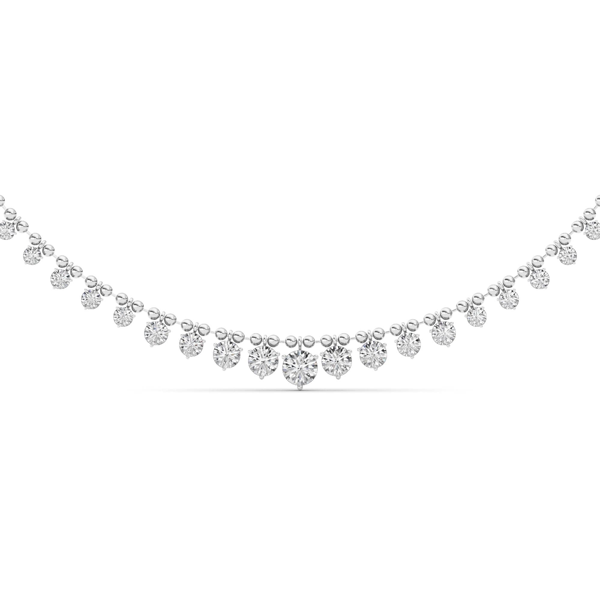 Lab Diamond Fine Necklace — 7 ct total weight in 14k white gold · product view 1