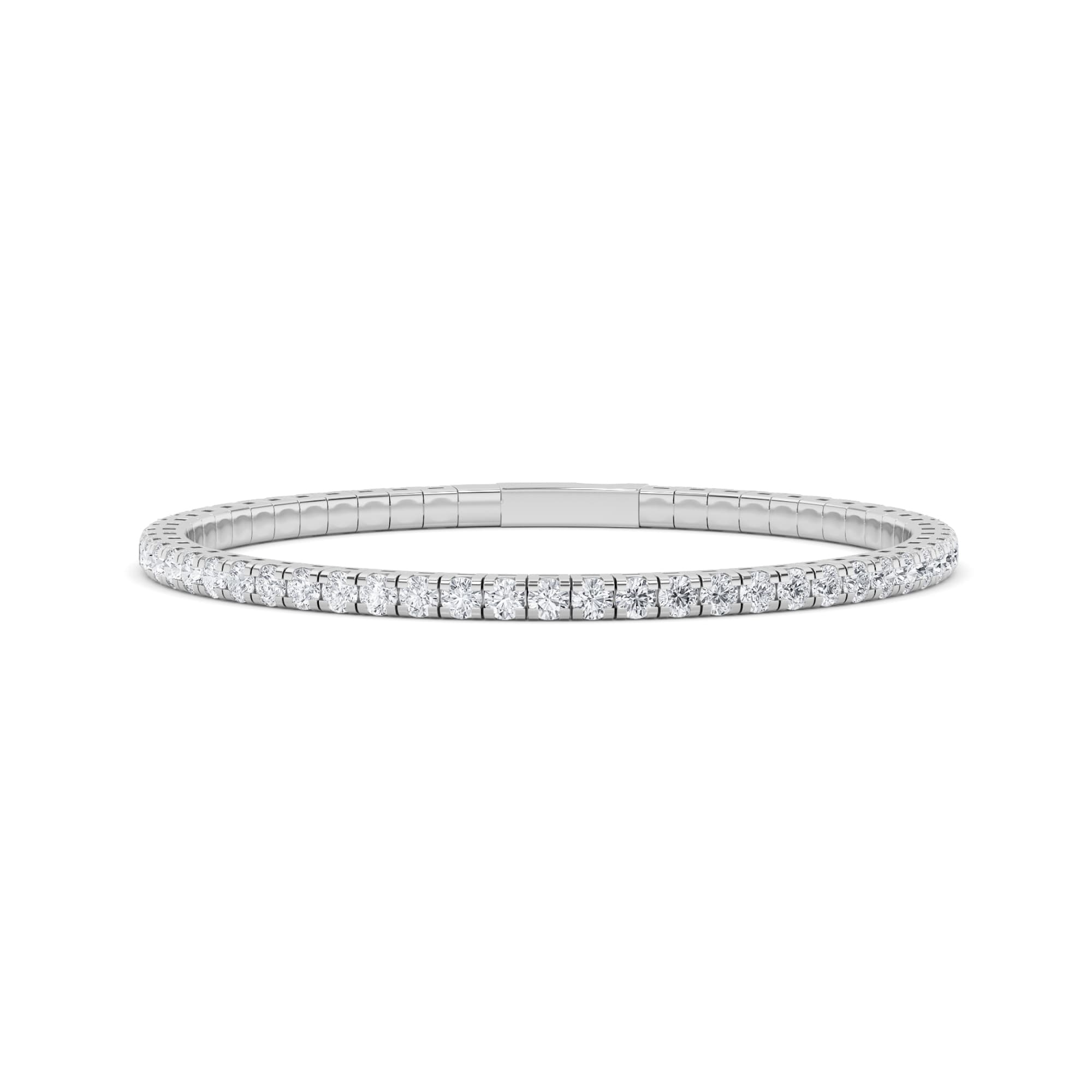 Round Lab Diamond Prong-Set Bracelet — 5.5 ct total weight in 14k white gold · product view 1