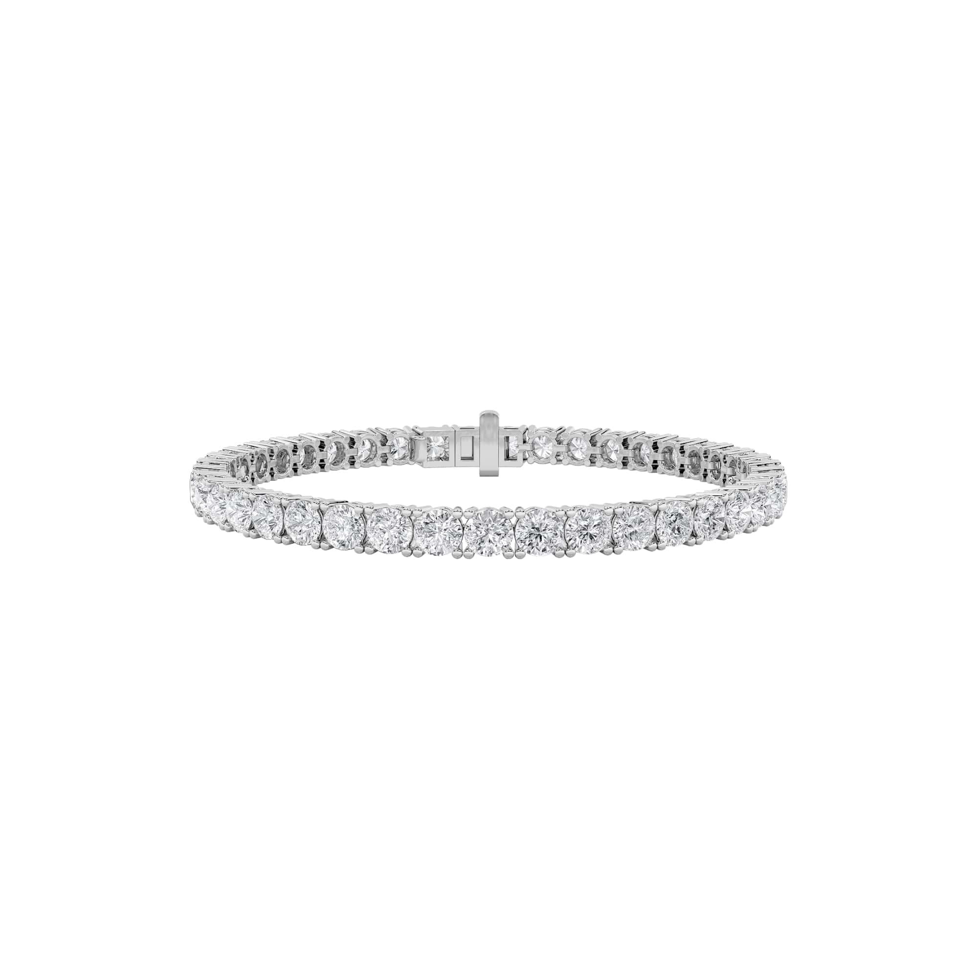 Round Lab Diamond Classic Tennis Bracelet — 10 ct total weight in 14k white gold · product view 86