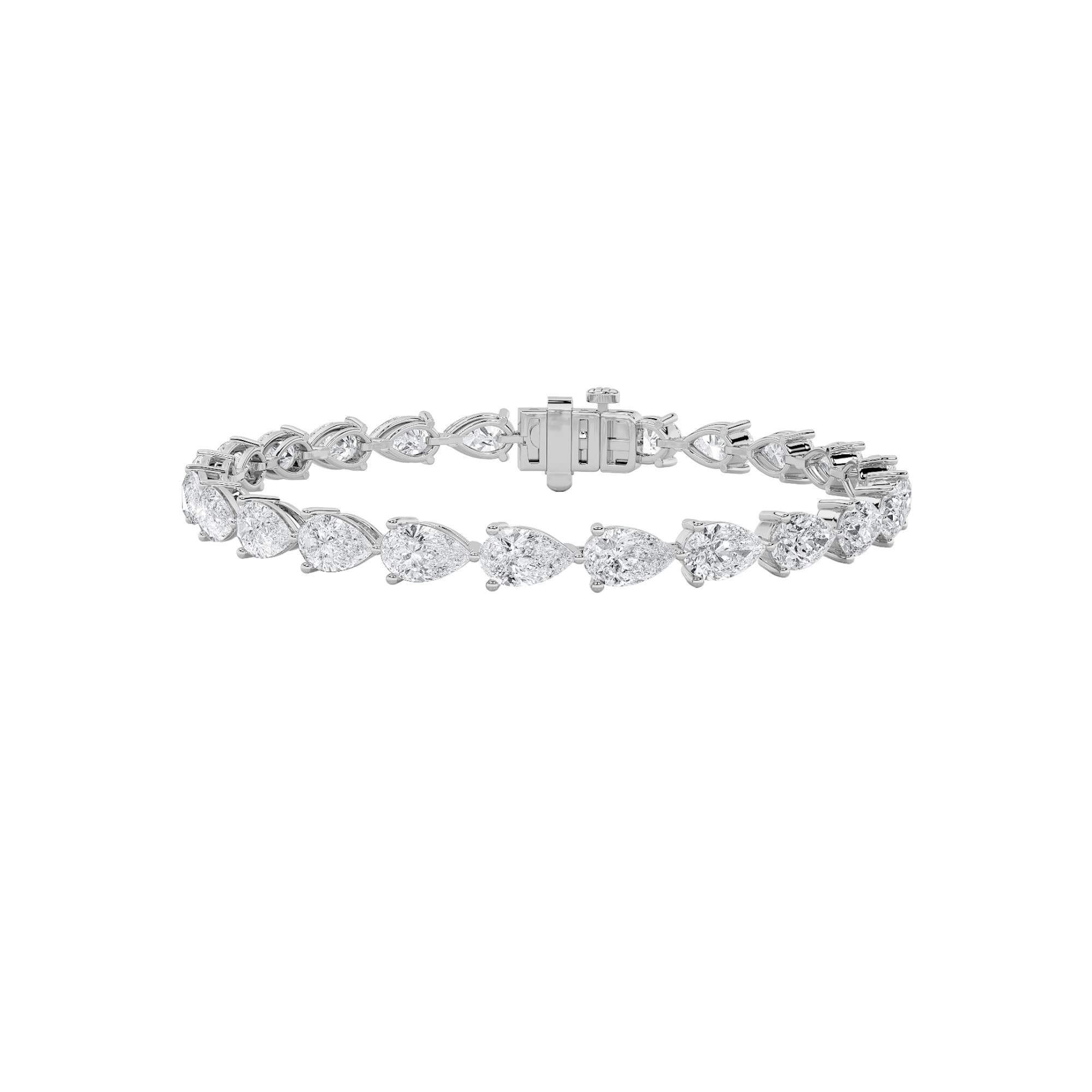 Pear Lab Diamond Fancy Line Bracelet — 10 ct total weight in 14k white gold · product view 48
