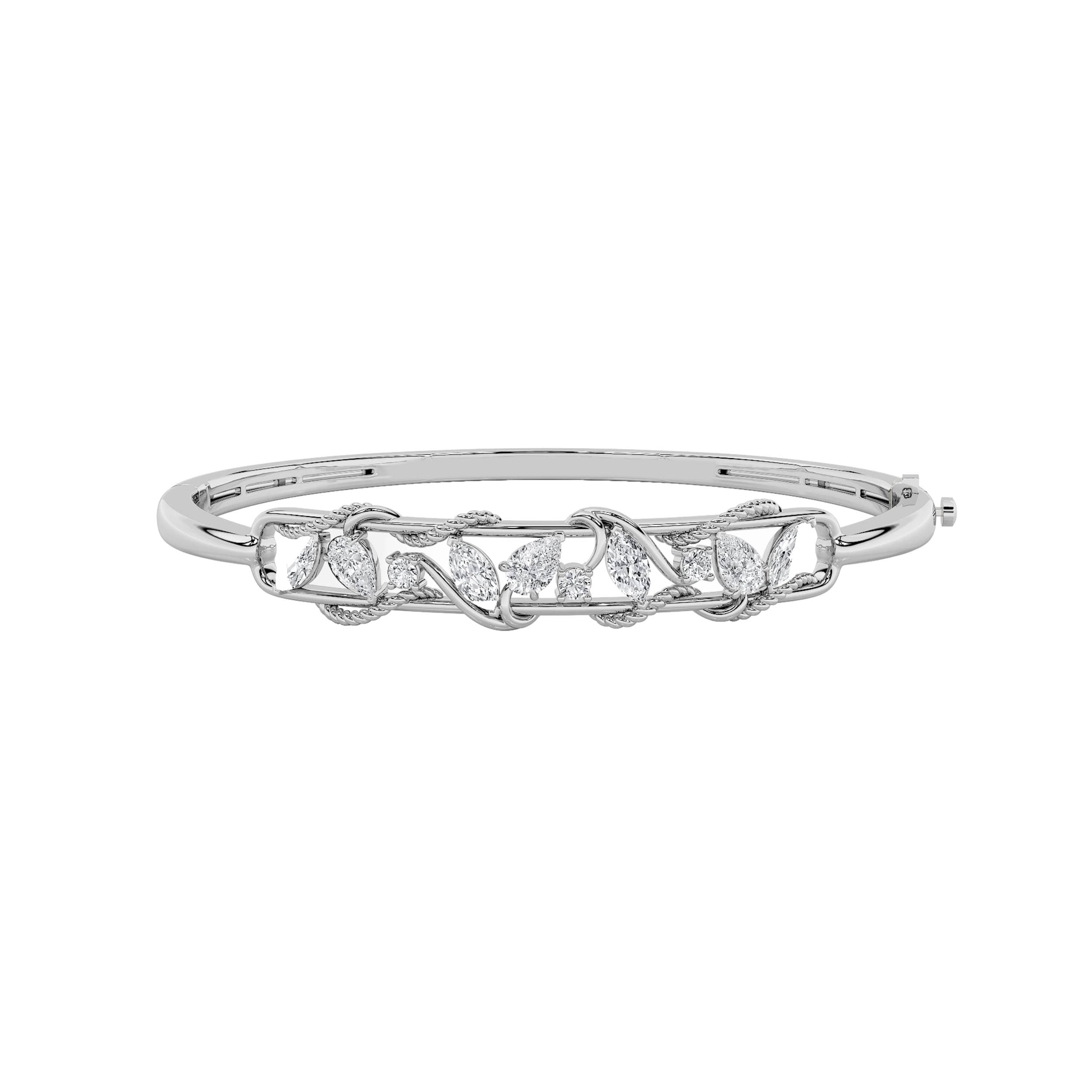 Pear Lab Diamond Prong-Set Bracelet — 2 ct total weight in 14k white gold · product view 1