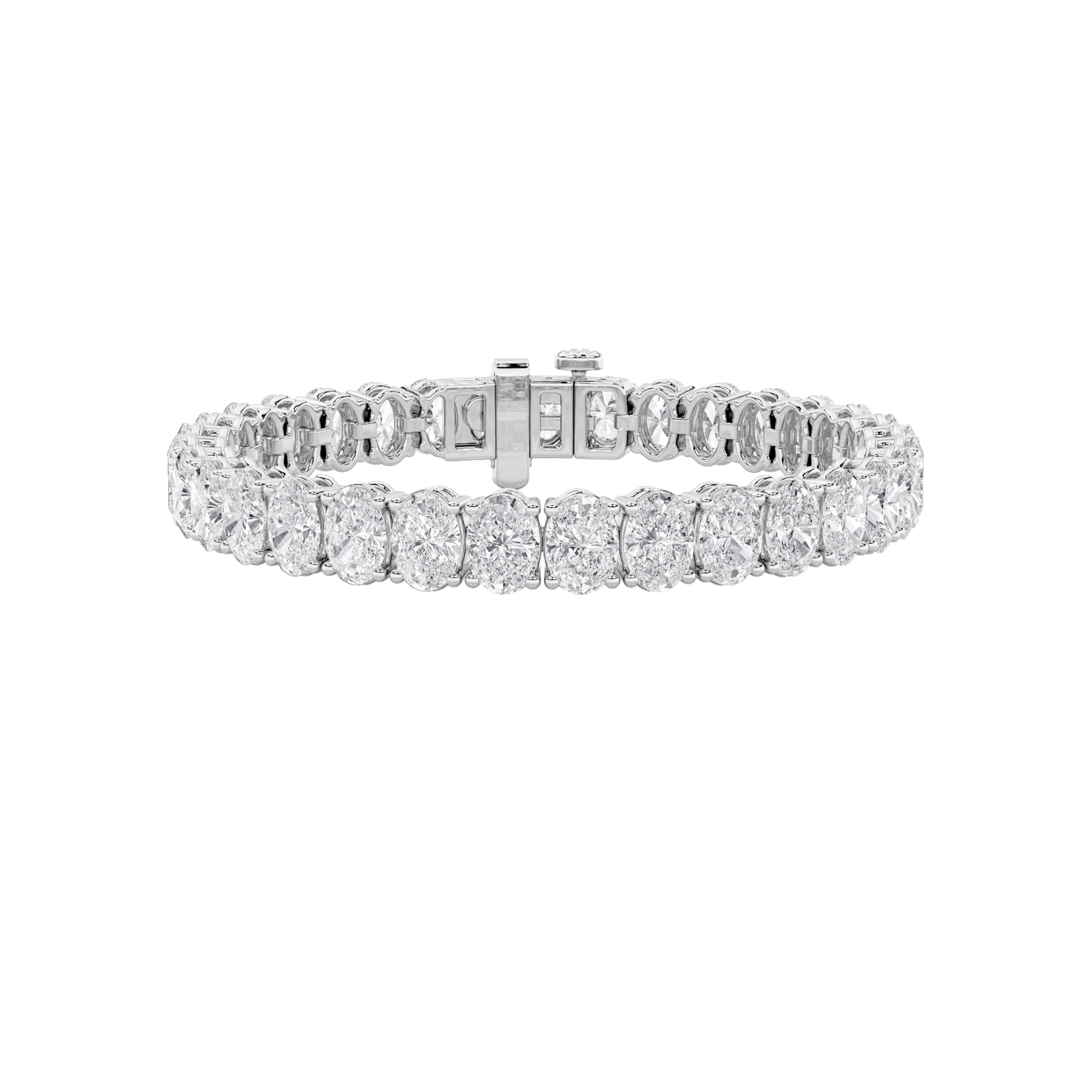 Oval Lab Diamond North South Bracelet — 10 ct total weight in 14k white gold · product view 5