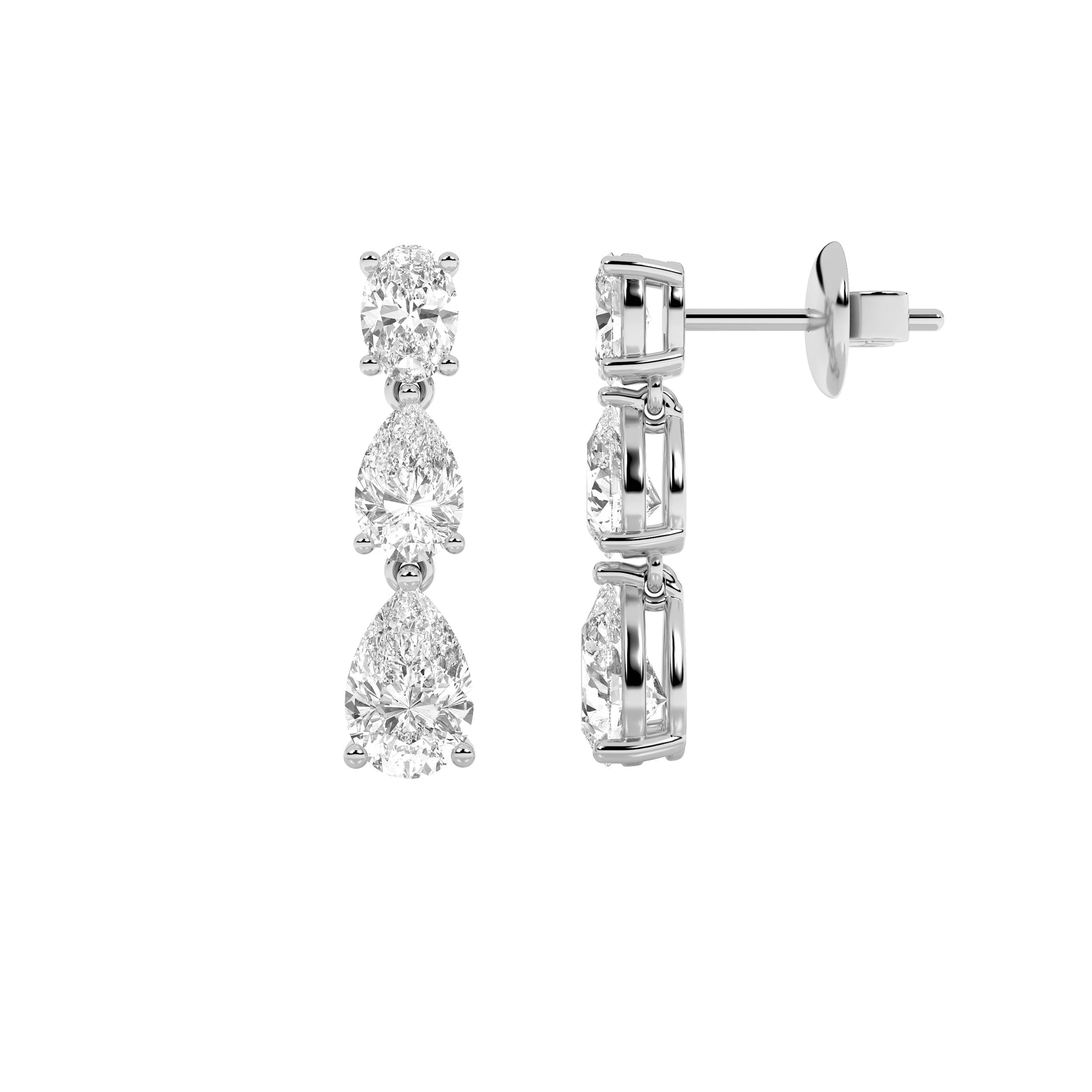 Pear Lab Diamond DangleEarrings Earrings — 5 ct total weight in 14k white gold · product view 1