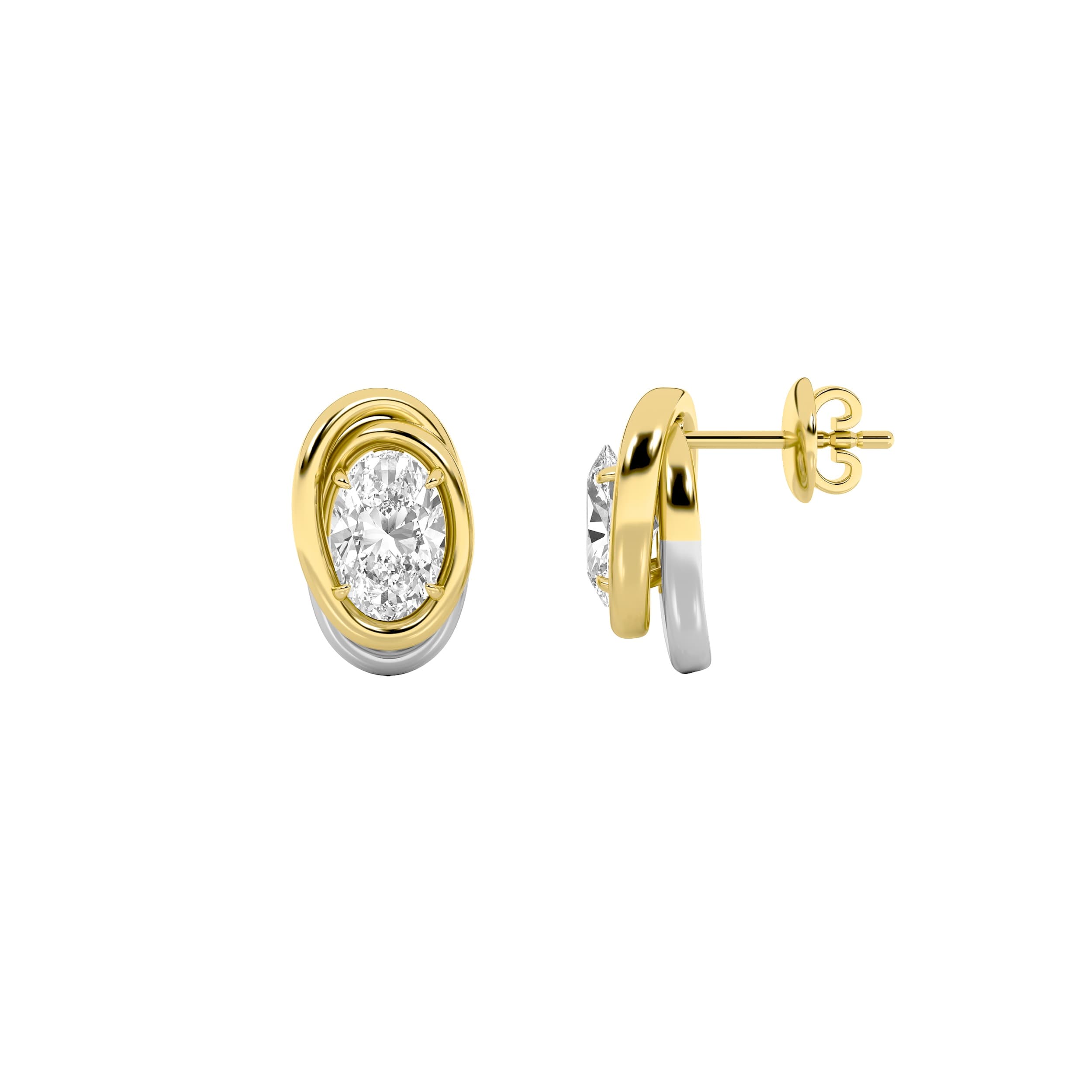 Oval Lab Diamond Knot Earrings