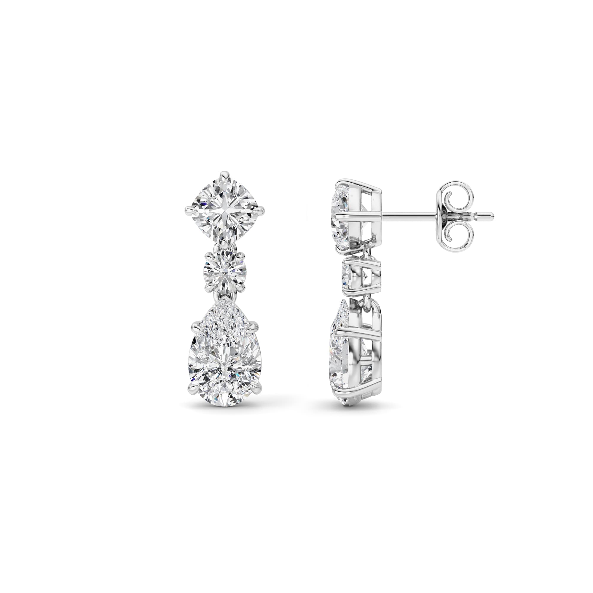Pear Lab Diamond DangleEarrings Earrings — 5 ct total weight in 14k white gold · product view 1