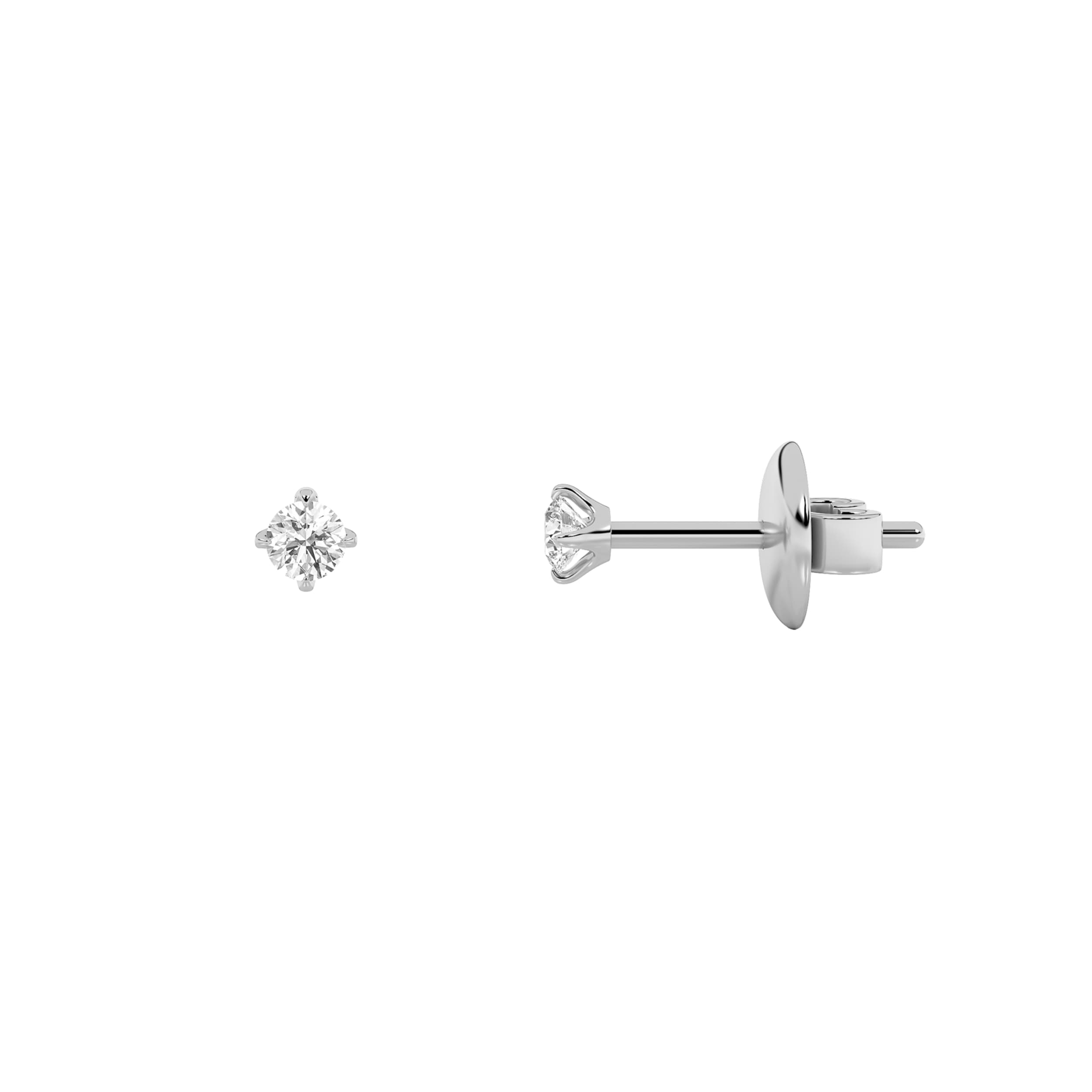 Round Lab Diamond Stud Earrings — 0.25 ct total weight in 14k white gold · product view 1