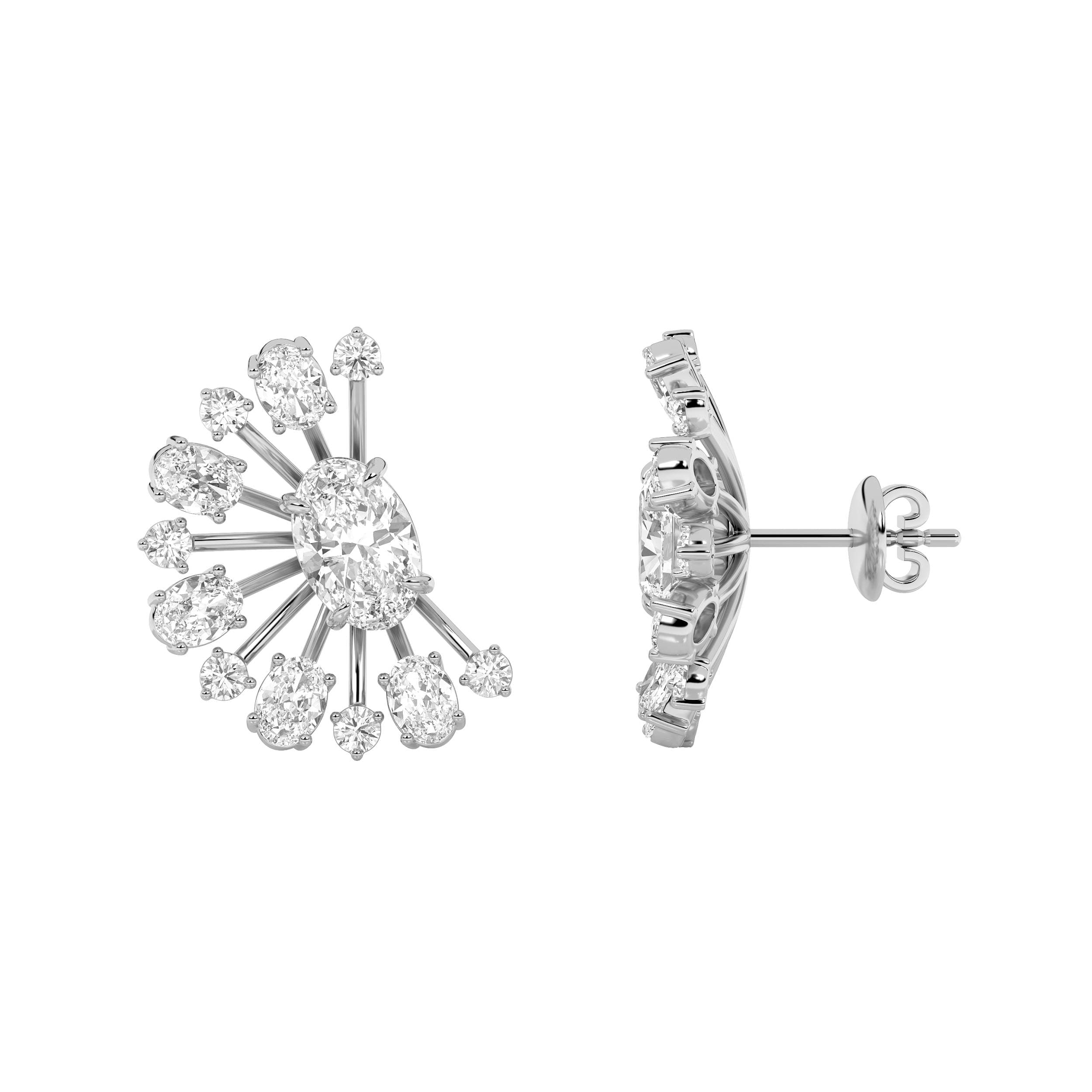 Oval Lab Diamond Astralis Earrings — 4.5 ct total weight in 14k white gold · product view 1