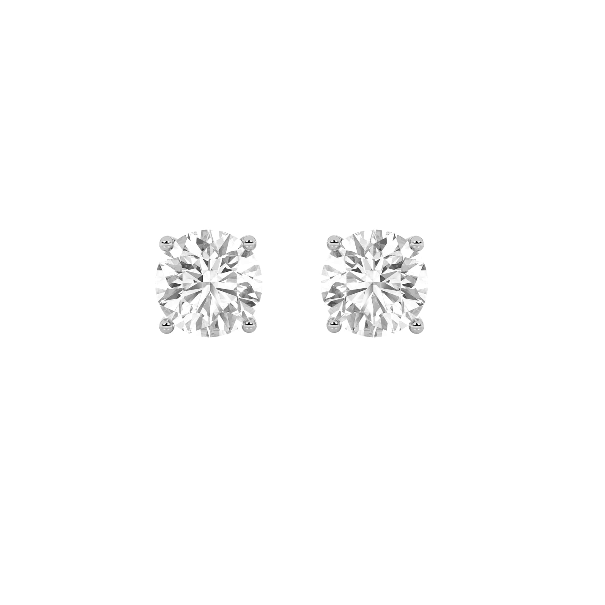 Round Lab Diamond Stud Earrings — 0.25 ct total weight in 14k white gold · product view 1