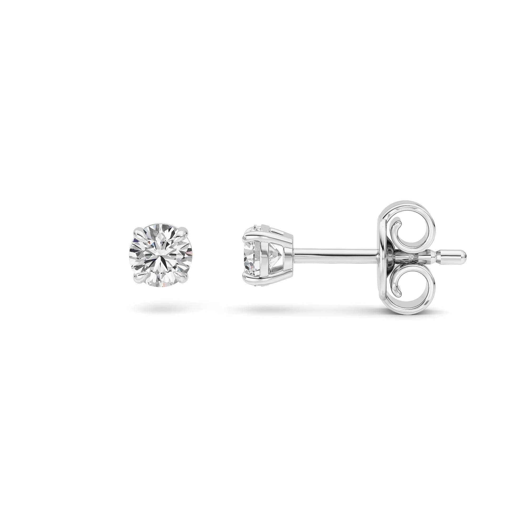 Round Lab Diamond Stud Earrings — 0.5 ct total weight in 14k white gold · product view 1