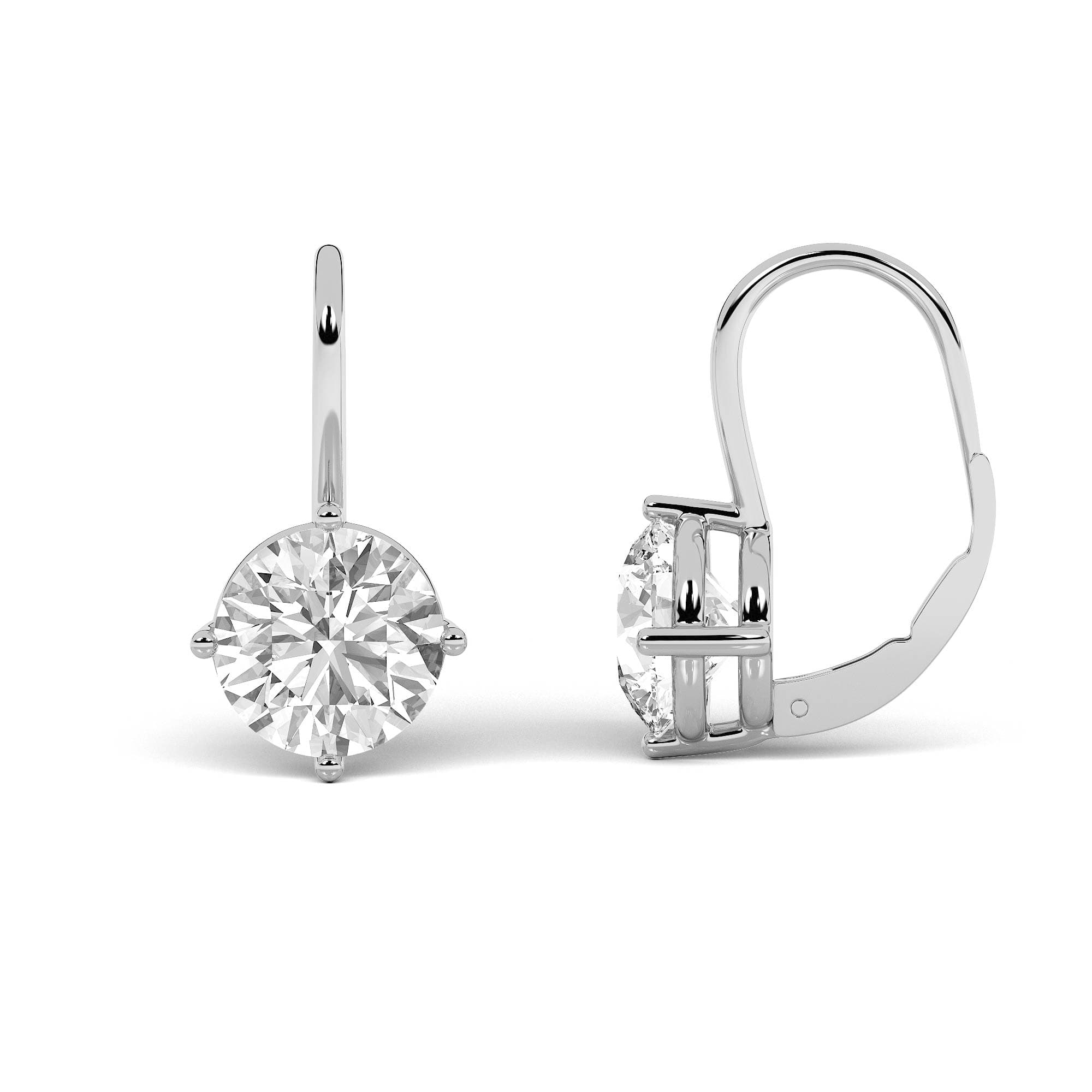 Round Lab Diamond Stud Earrings — 4 ct total weight in 14k white gold · product view 1