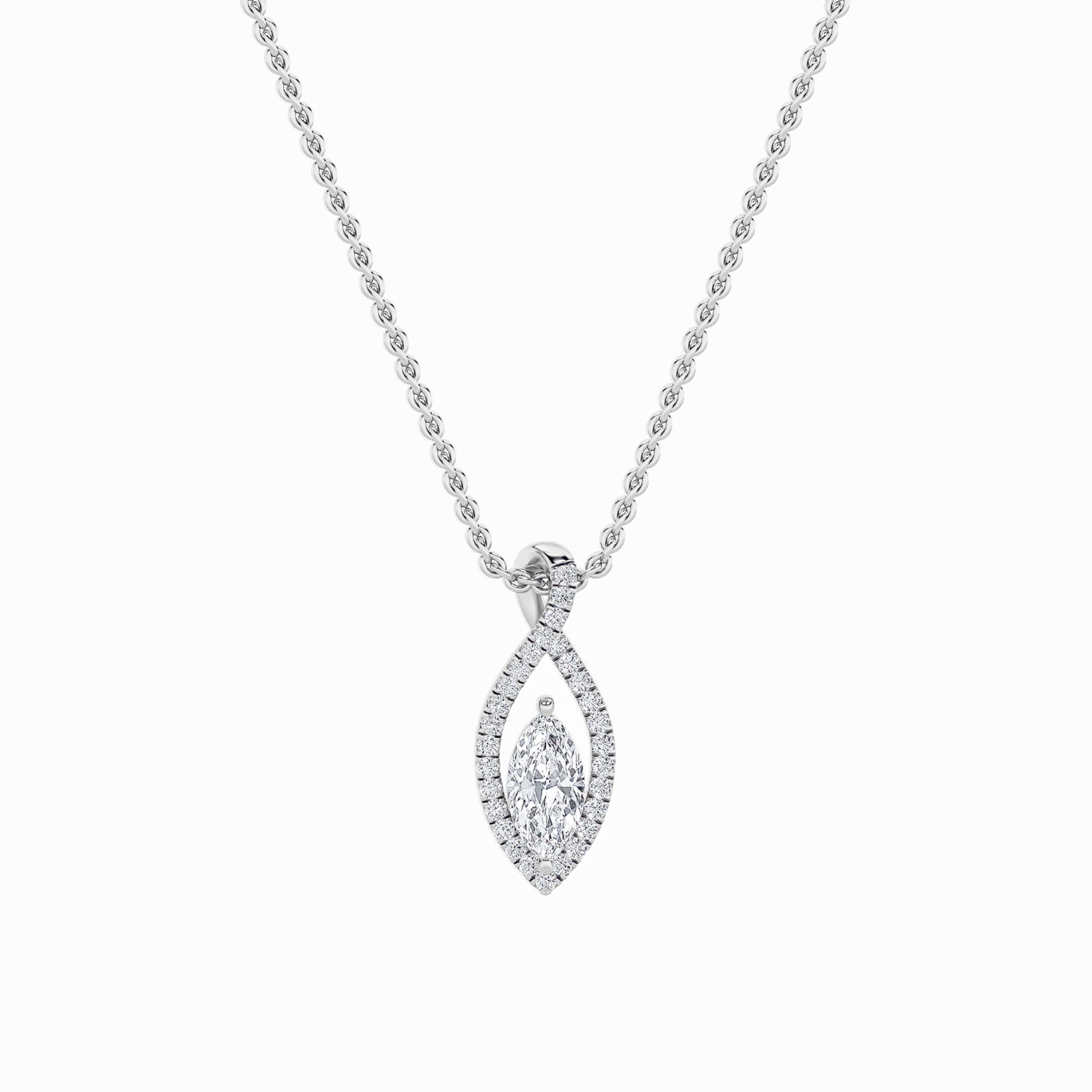 Marquise Lab DiamondHeart Lab Diamond Pendant — 1.25 ct total weight in 14k white gold · product view 1