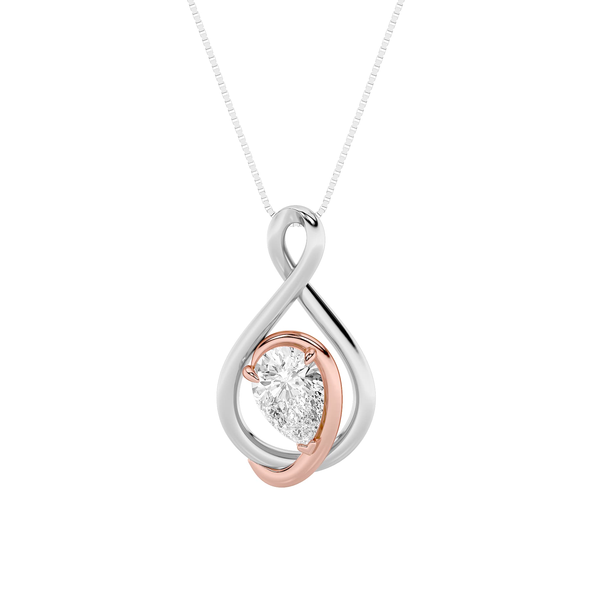 Pear Lab Diamond Fancy Solitaire Pendant — 1.5 ct total weight in 14k white gold · product view 1