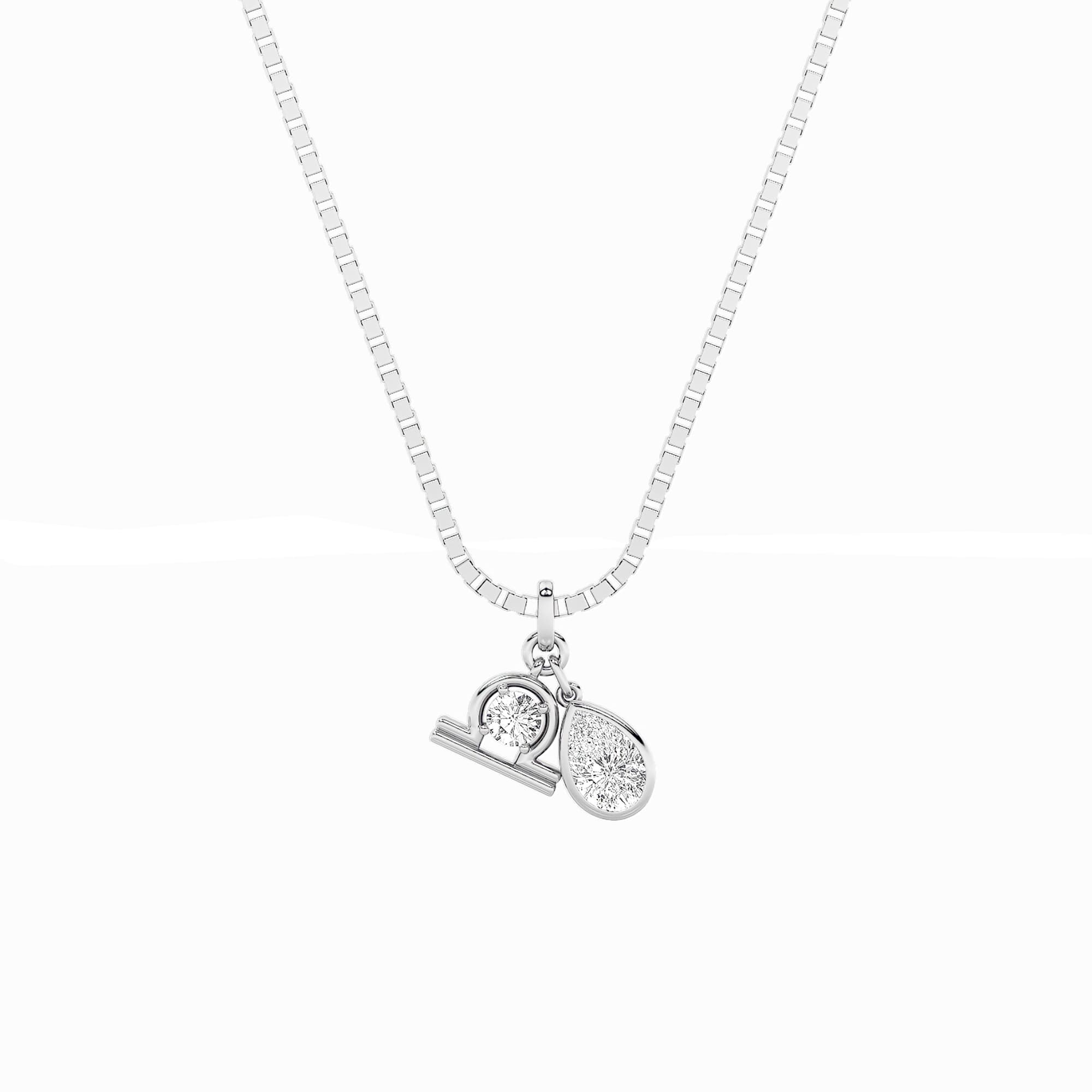 Pear Lab Diamond ZodiacPendant — 1 ct total weight in 14k white gold · product view 1