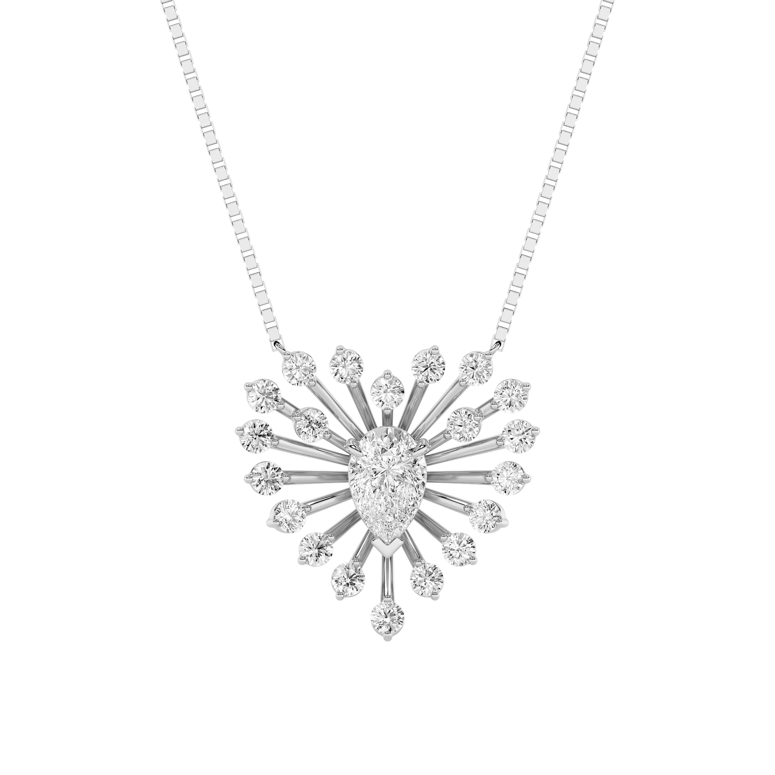 Pear Lab Diamond Astralis Necklace — 1.5 ct total weight in 14k white gold · product view 1