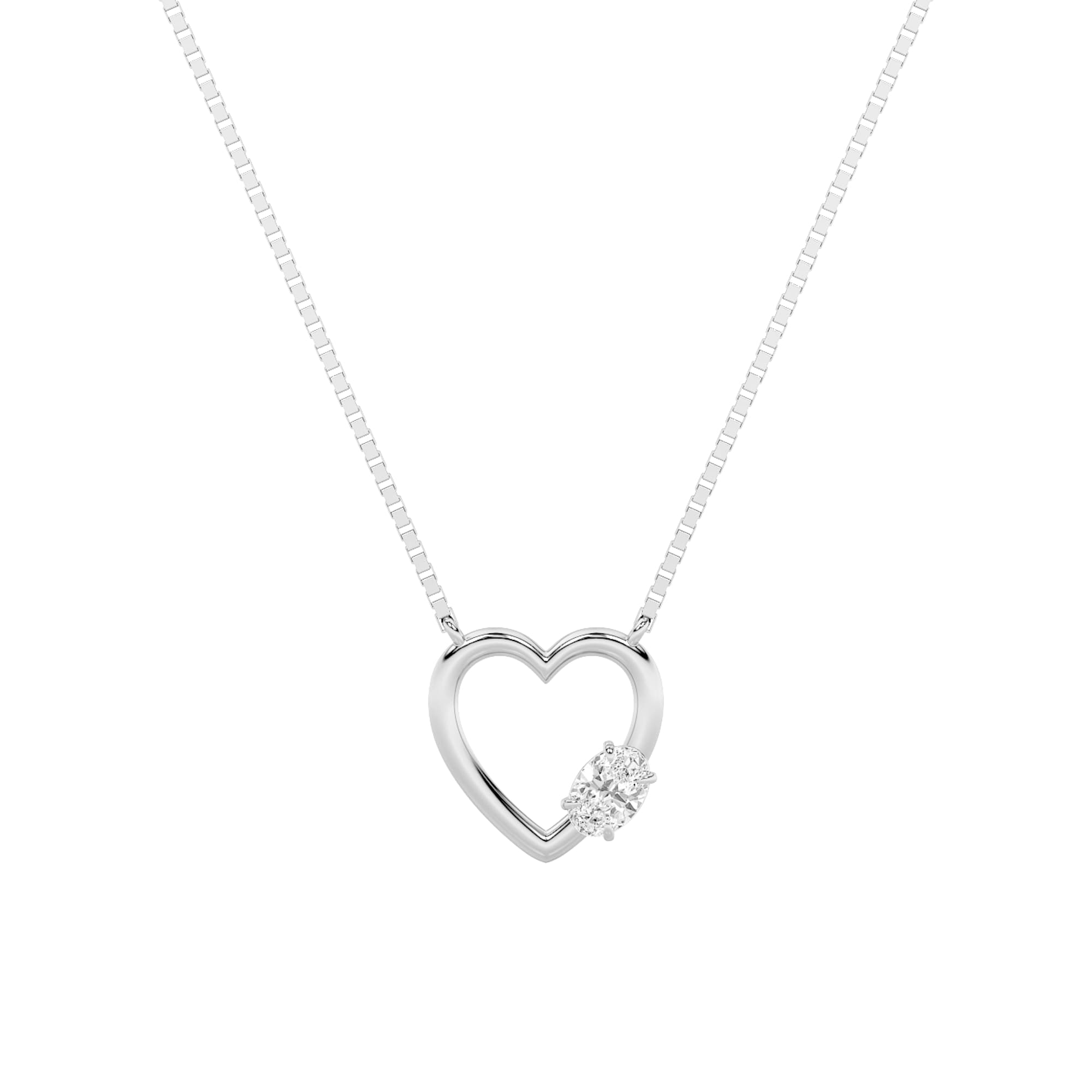 Lab Diamond Prong-Set Necklace — 0.5 ct total weight in 14k white gold · product view 5