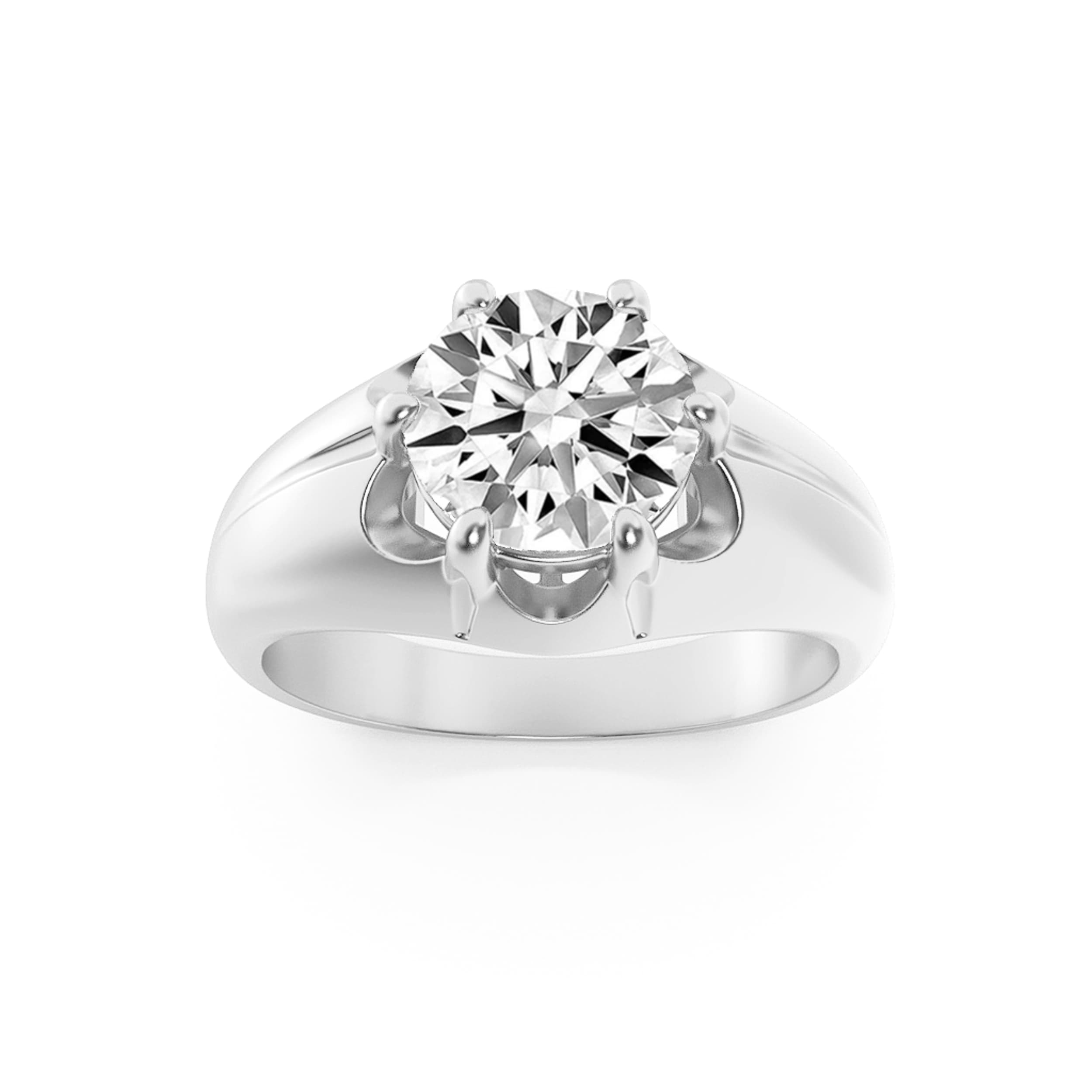 Round Lab Diamond Men’s Ring — 2 ct total weight in 14k white gold · product view 5