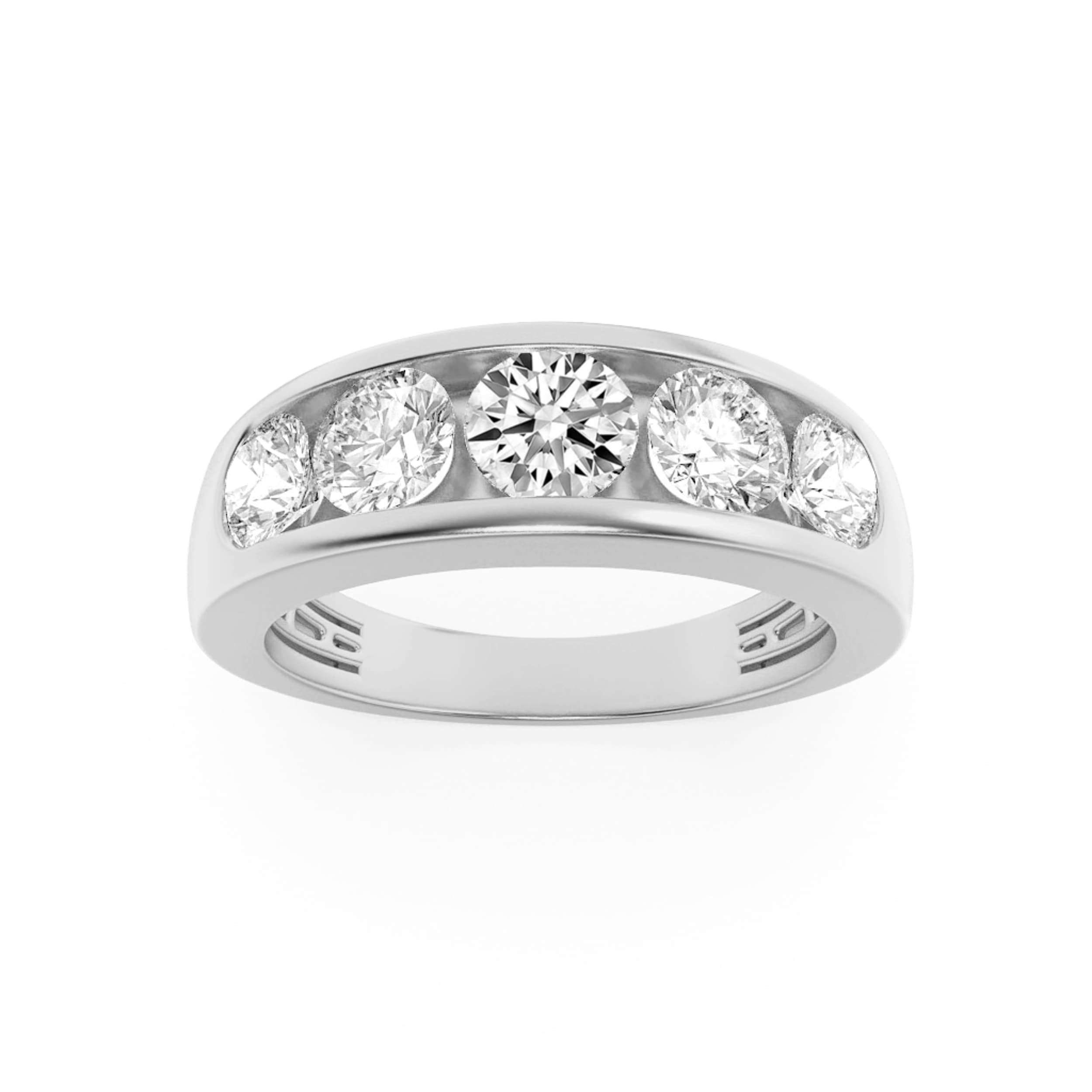 Round Lab Diamond Men’s Ring — 2 ct total weight in 14k white gold · product view 1