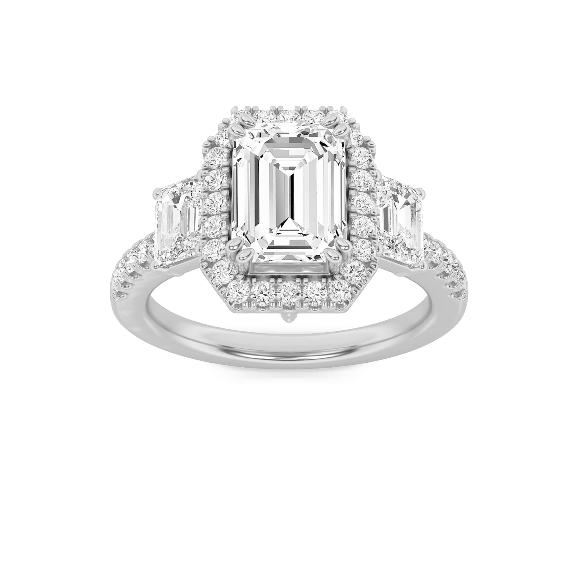 Configuration shown: 14K White Gold, 3.0000 ct total diamond weight.