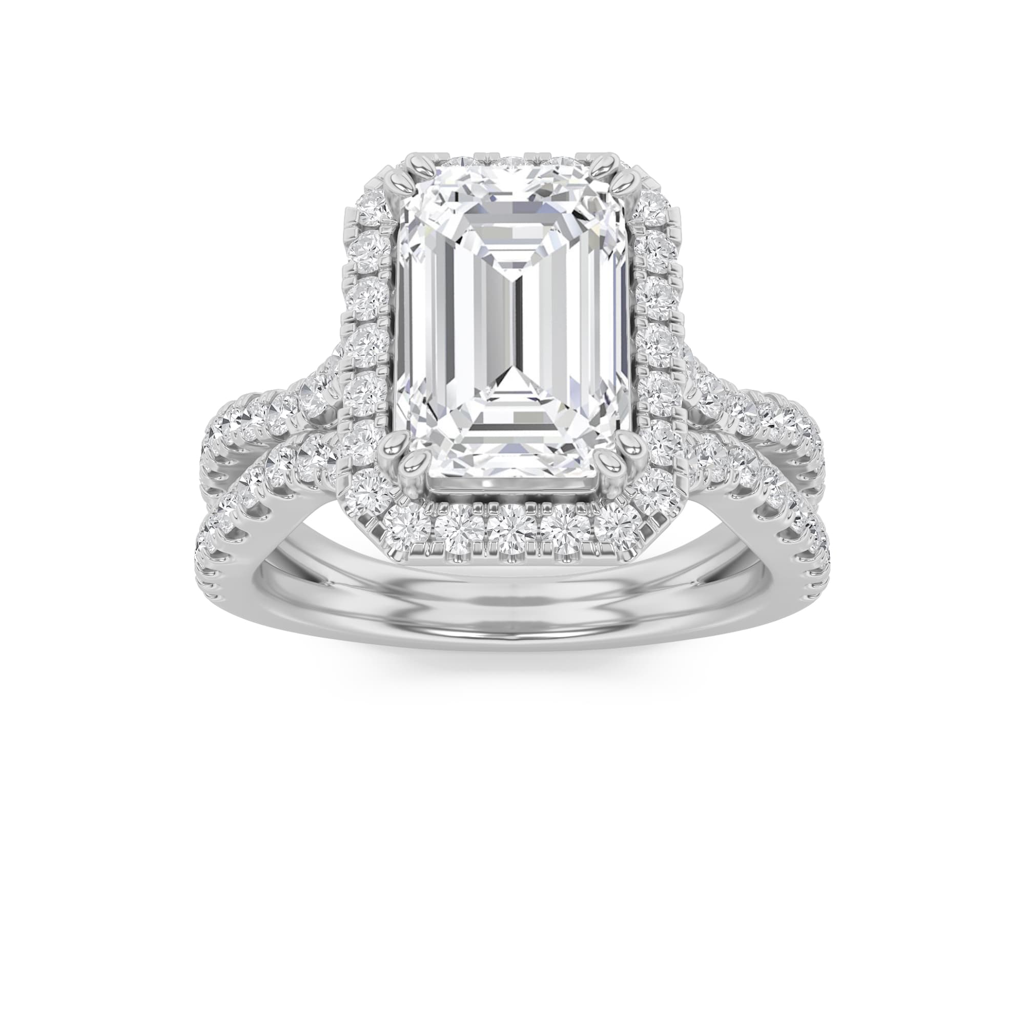 Configuration shown: 14K White Gold, 4.0000 ct total diamond weight.
