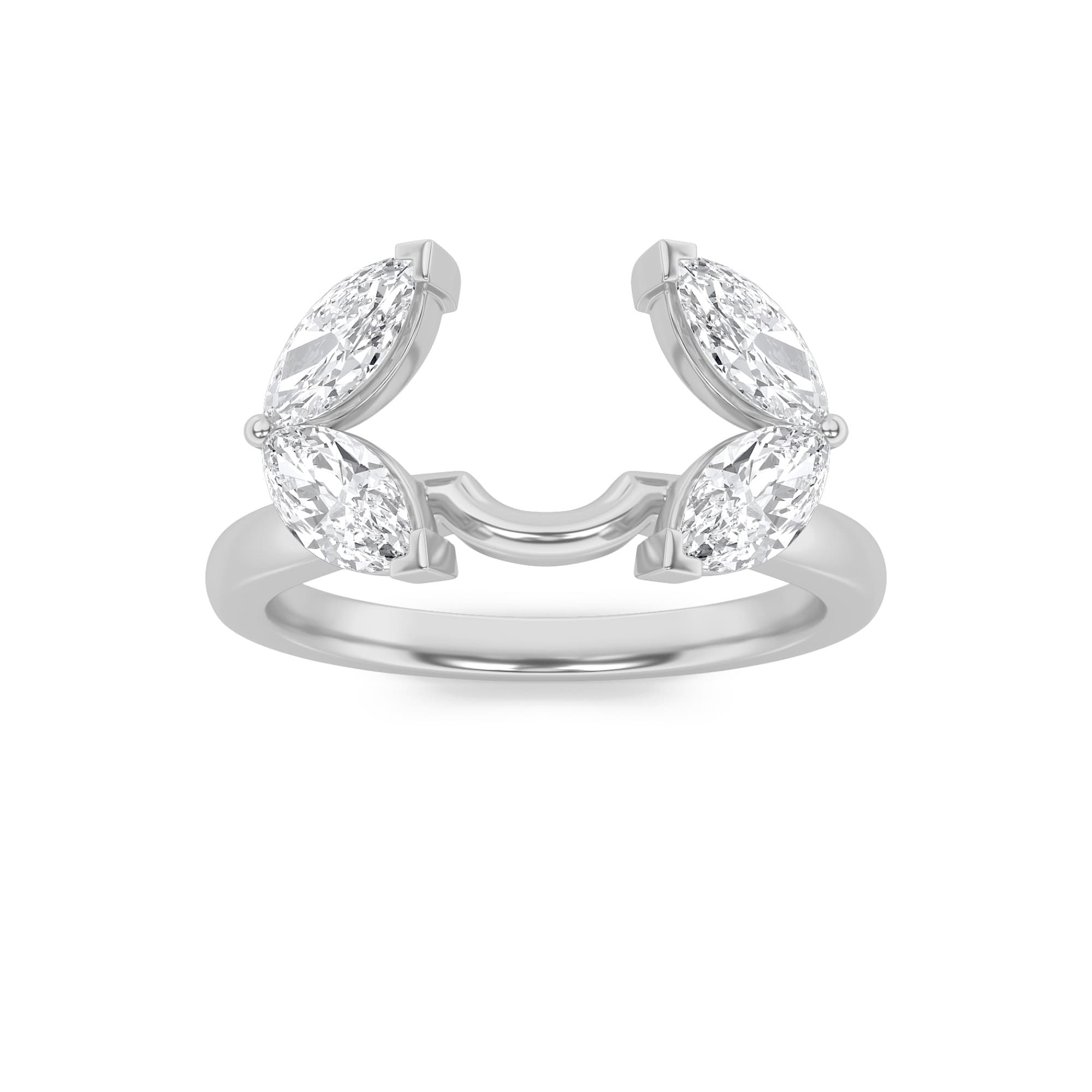 Marquise Lab Diamond Wrap Ring — 1 ct total weight in 14k white gold · product view 1