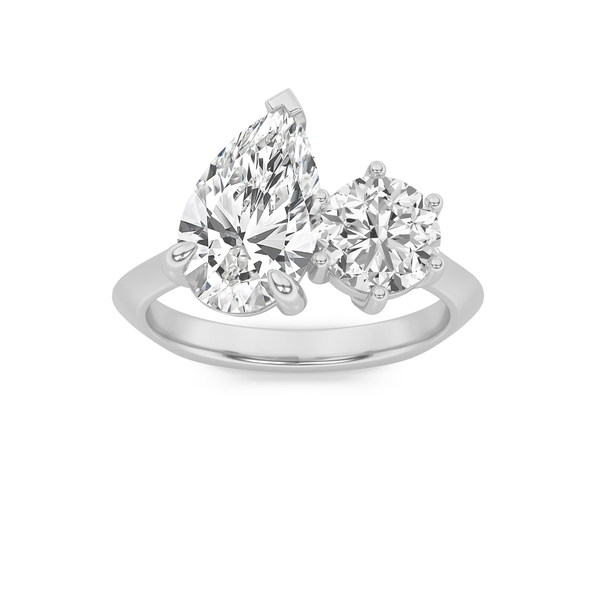 Pear Lab Diamond Toi etMoi Engagement Ring — 3 ct total weight in 14k white gold · product view 1