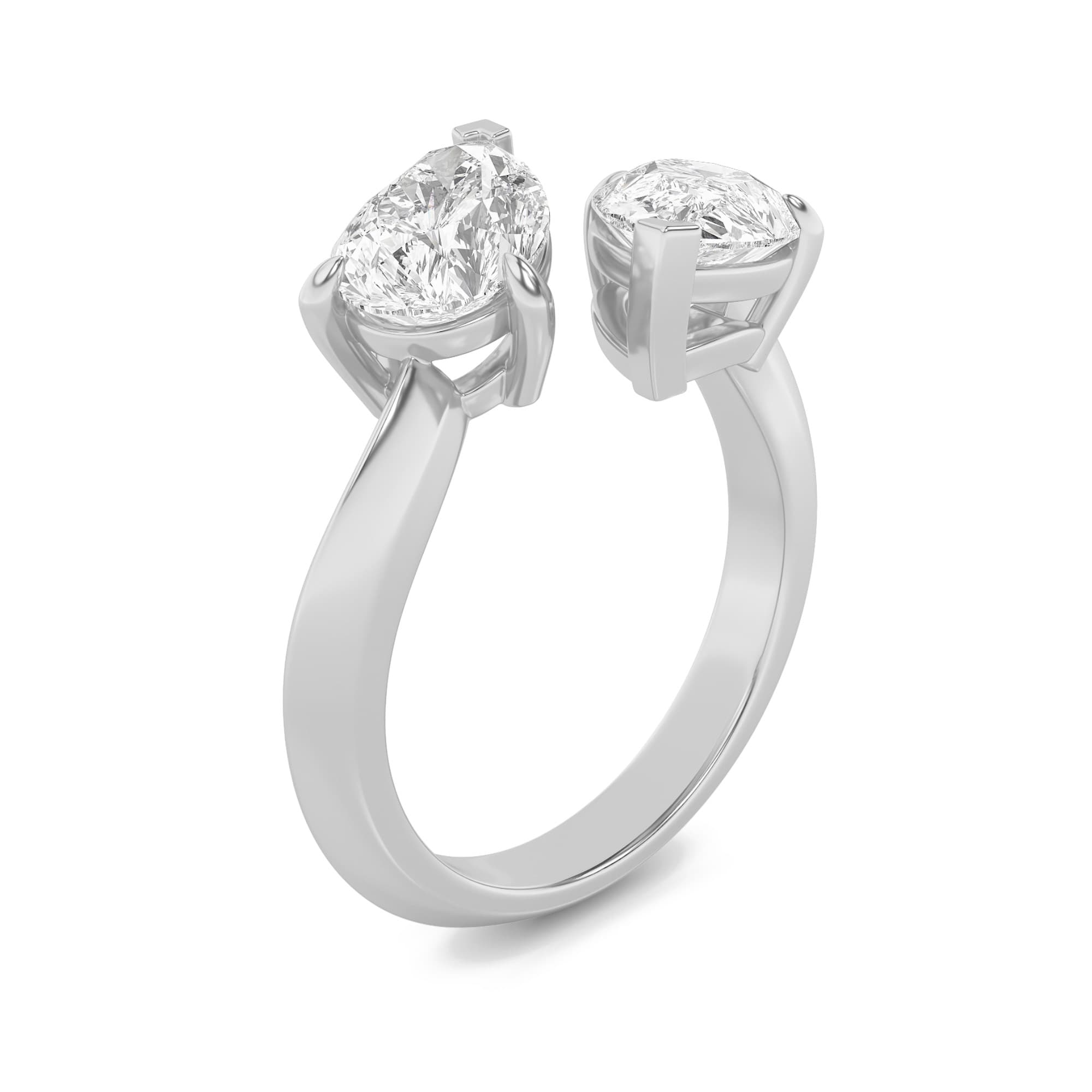 Pear Lab Diamond Toi etMoi Engagement Ring — 3 ct total weight in 14k white gold · product view 1
