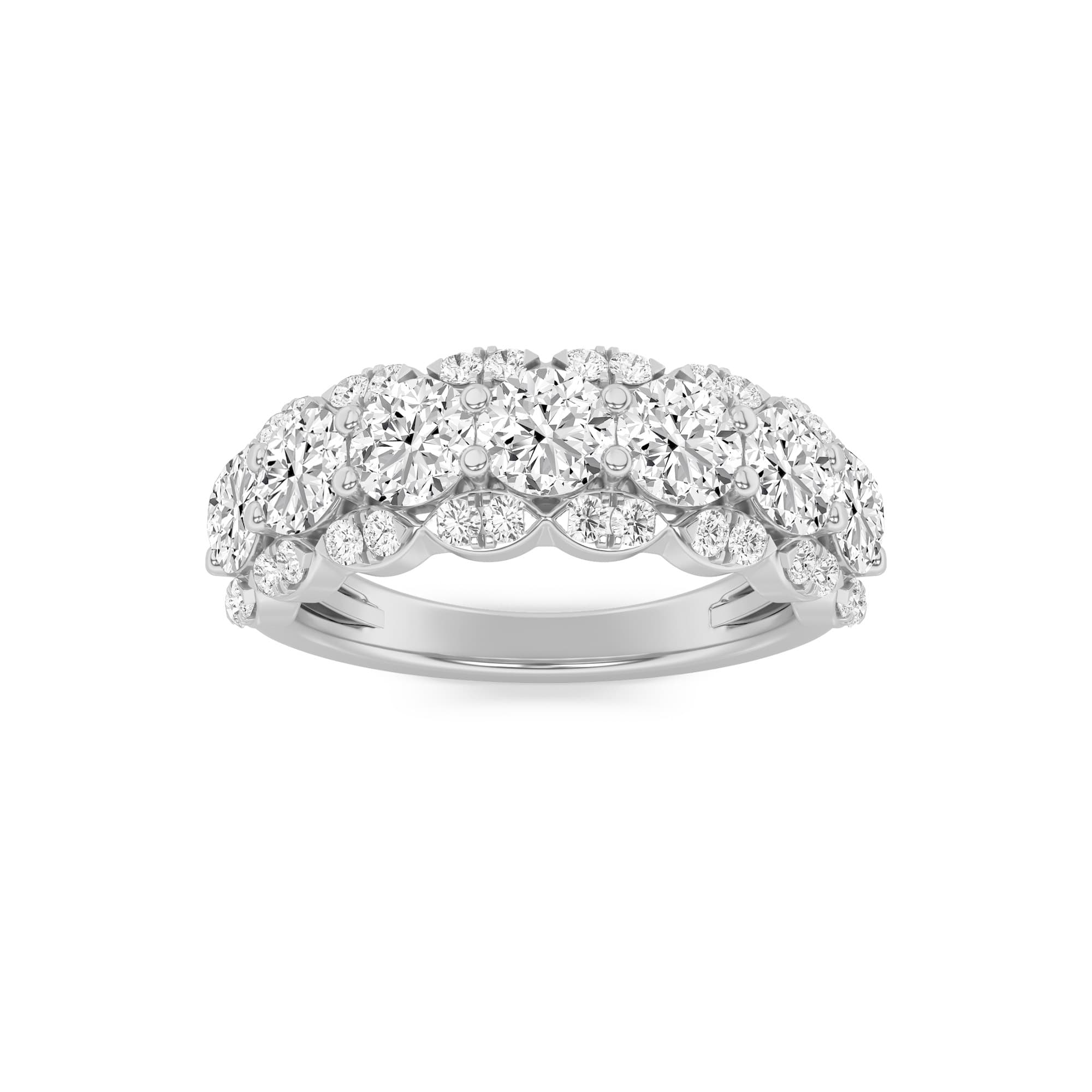 Round Lab Diamond MultiStone Band Ring — 2 ct total weight in 14k white gold · product view 1
