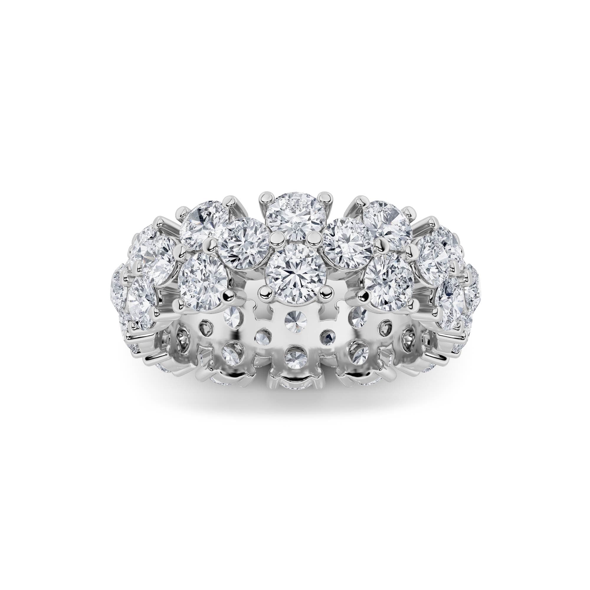 Round Lab Diamond Eternity Band Ring — 5 ct total weight in 14k white gold · product view 1