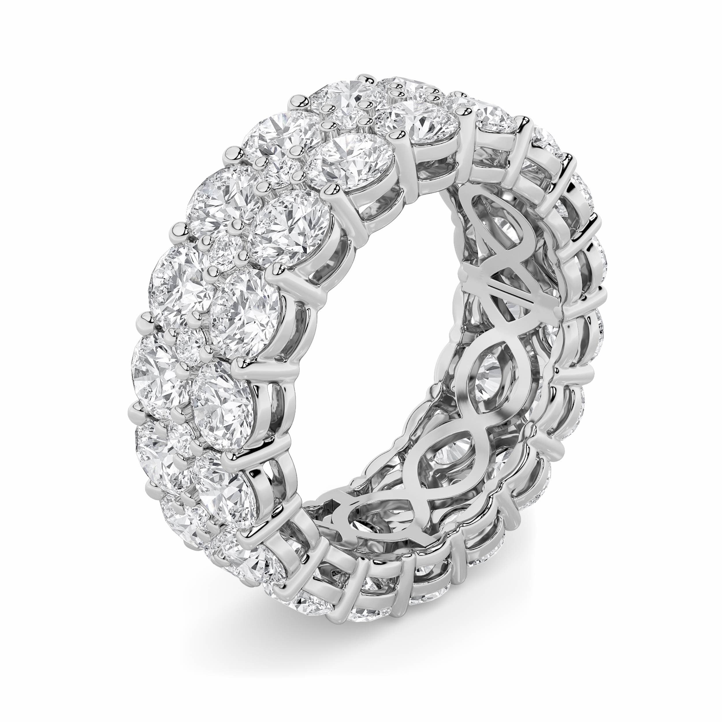 Round Lab Diamond Eternity Band Ring — 8 ct total weight in 14k white gold · product view 1