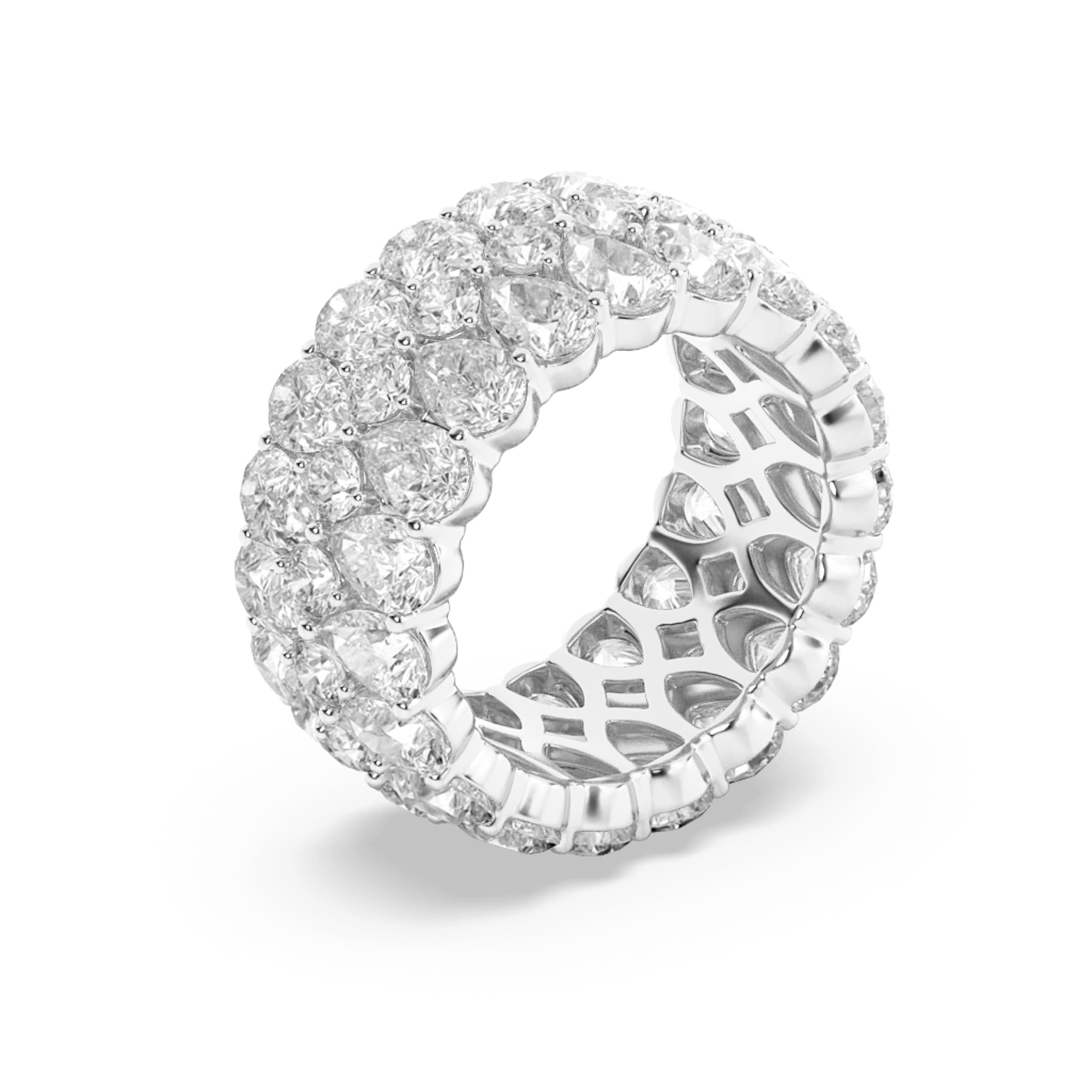 Pear Lab Diamond Eternity Band Ring — 9 ct total weight in 14k white gold · product view 1