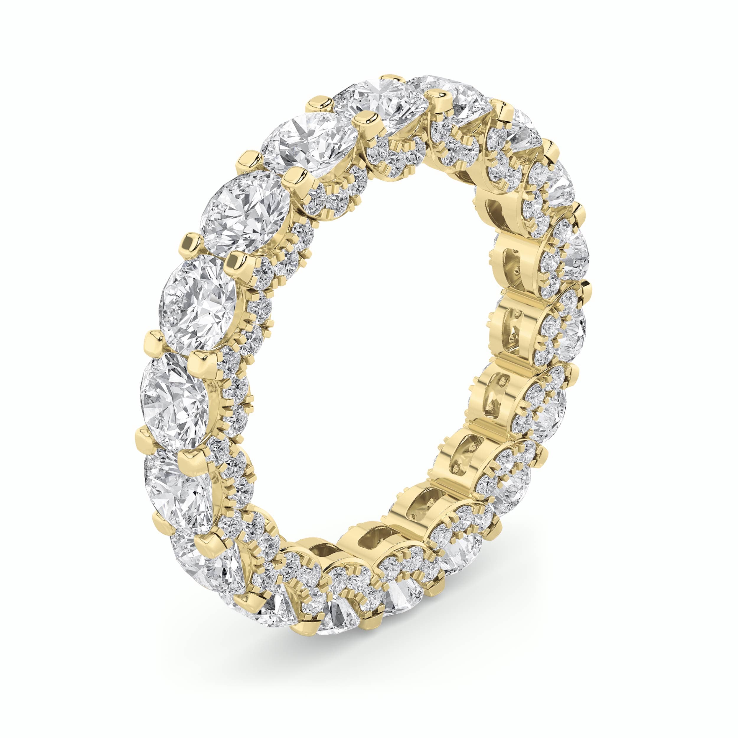 Round Lab Diamond Eternity Band Ring — 5 ct total weight in 14k yellow gold · product view 1