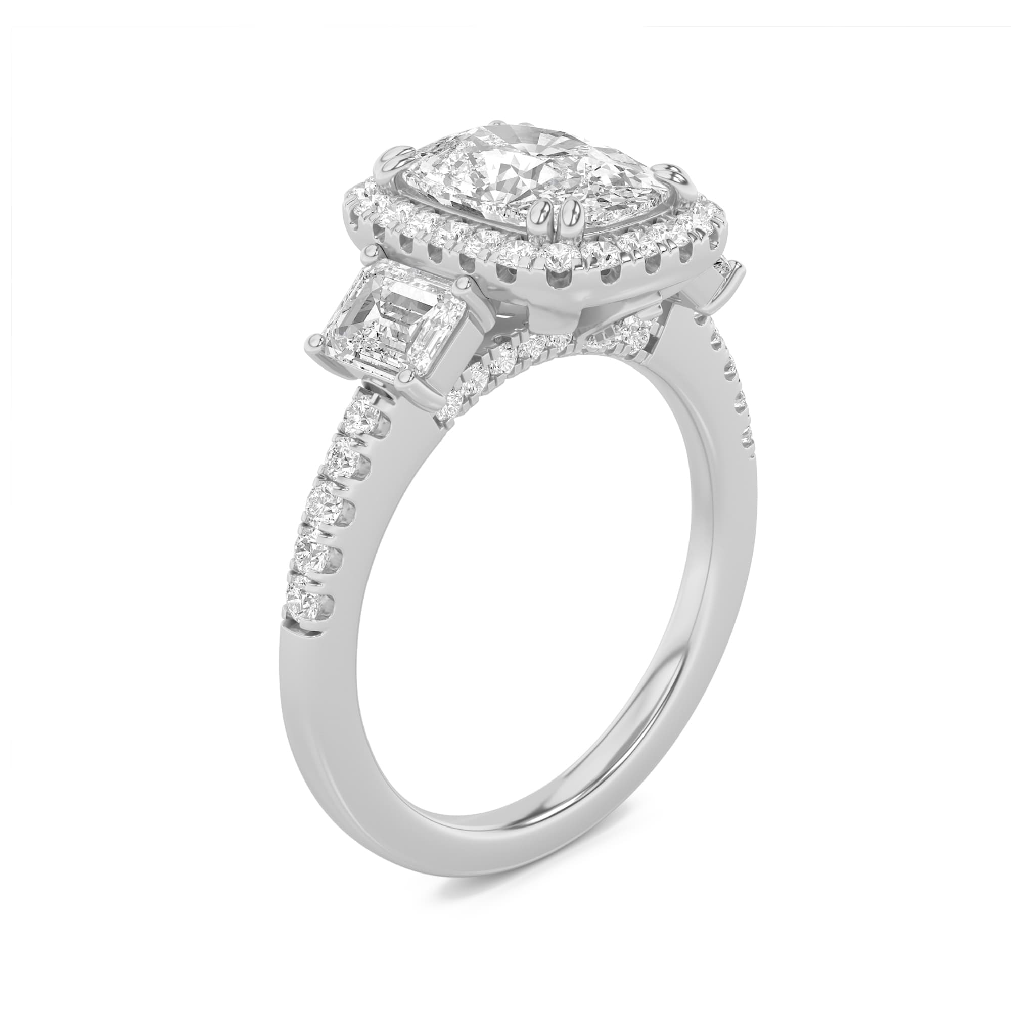 Configuration shown: 14K White Gold, 3.0000 ct total diamond weight.