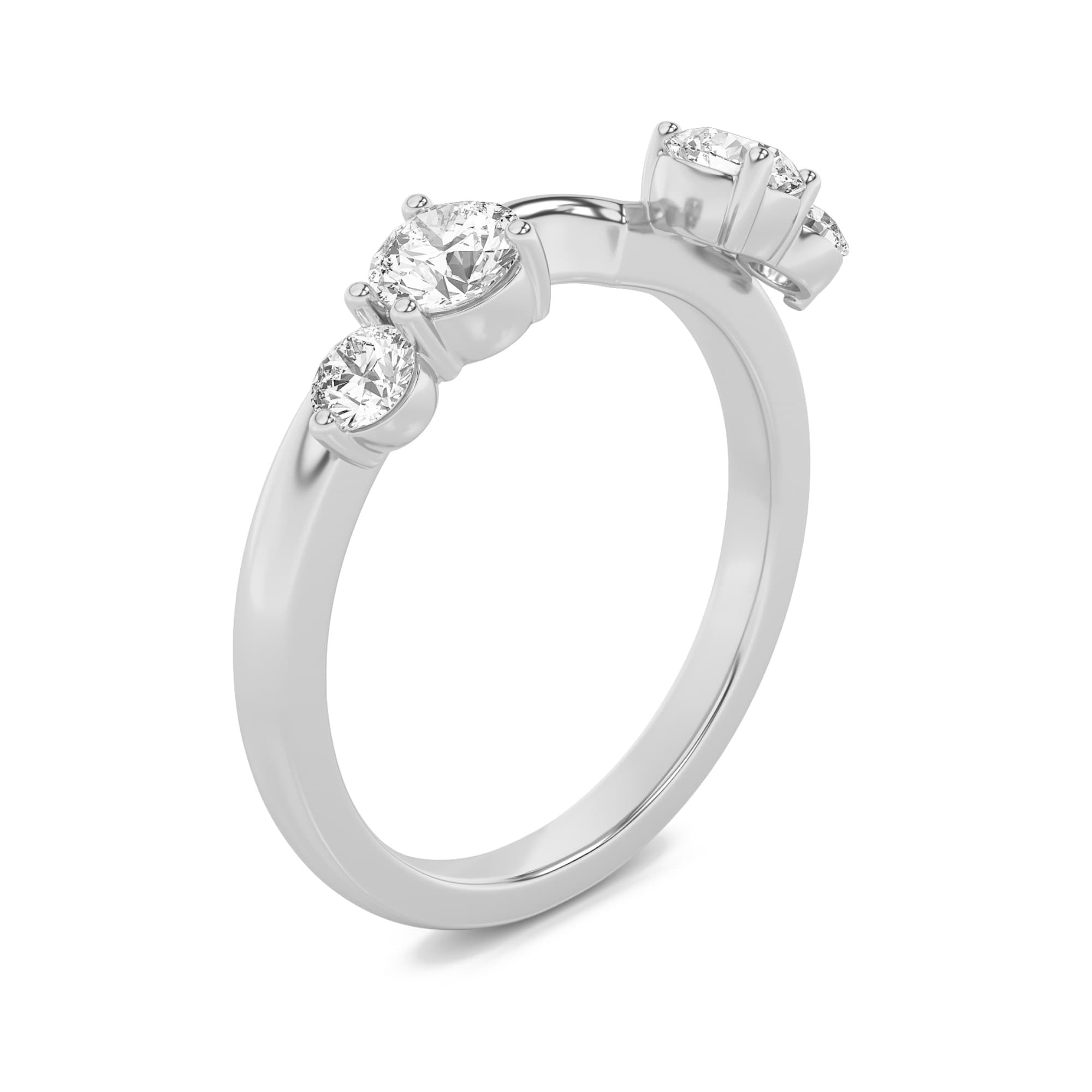 Round Lab Diamond Fashion Wrap Ring — 0.75 ct total weight in 14k white gold · product view 1