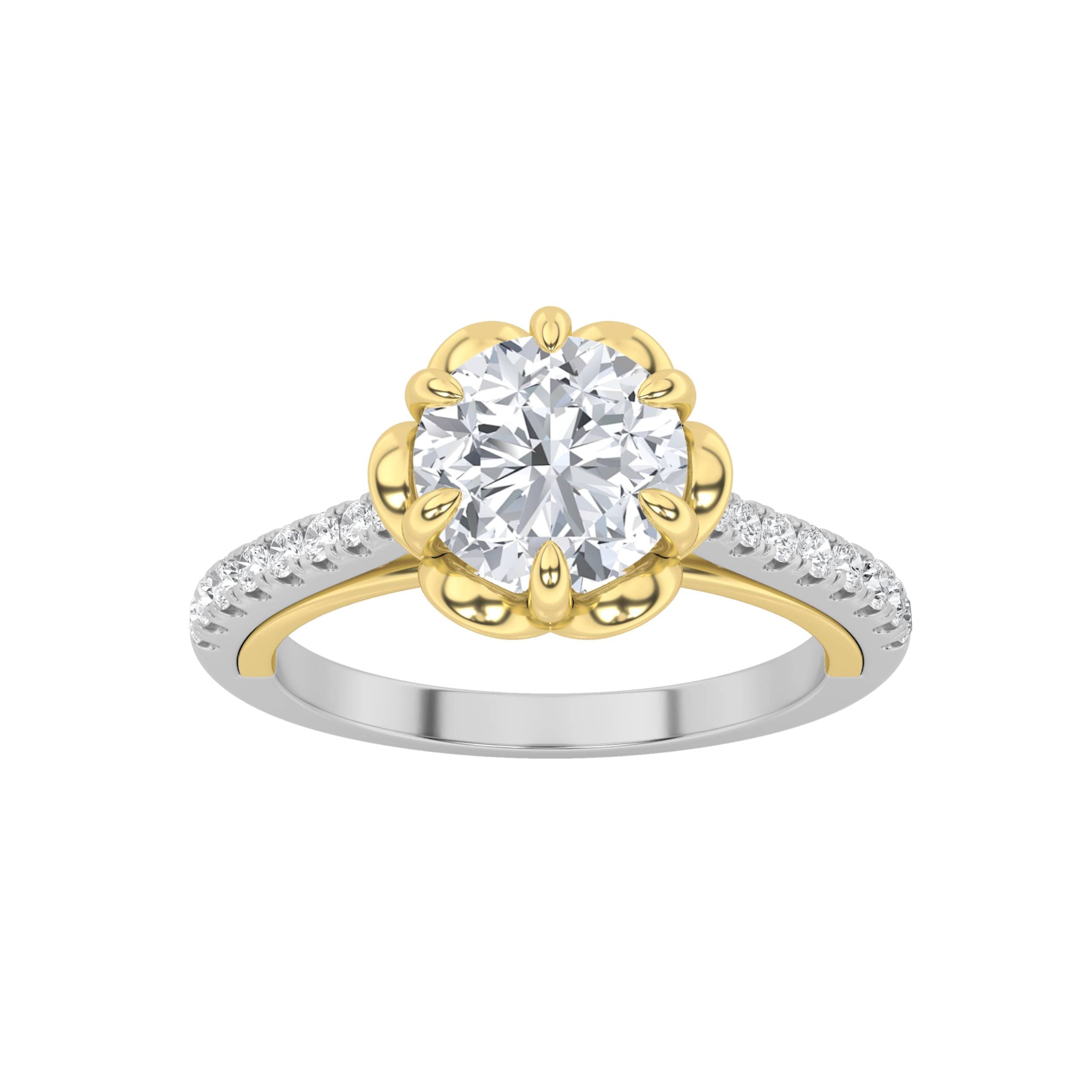 Round Lab Diamond Solitaire Engagement Ring — 1.5 ct total weight in 14k white gold · product view 1