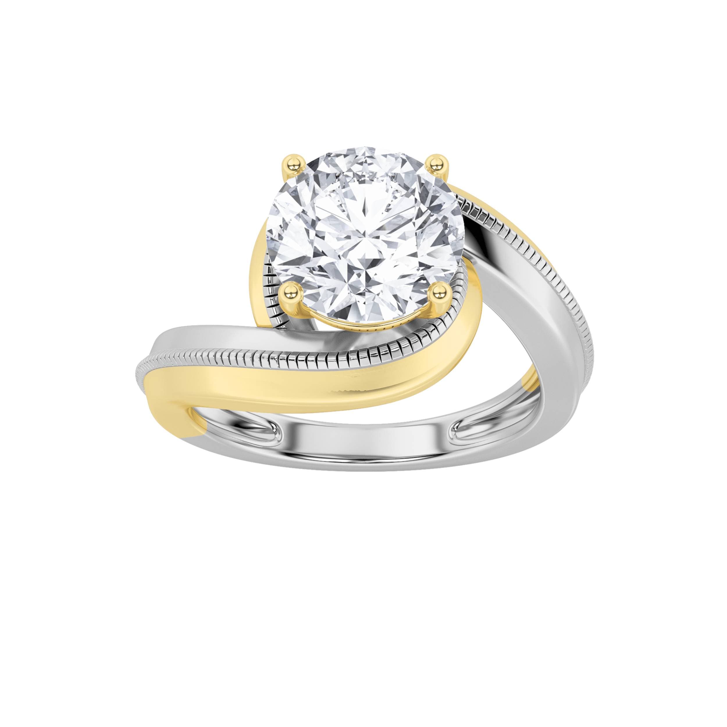 Round Lab Diamond Solitaire Engagement Ring — 2 ct total weight in 14k white gold · product view 6