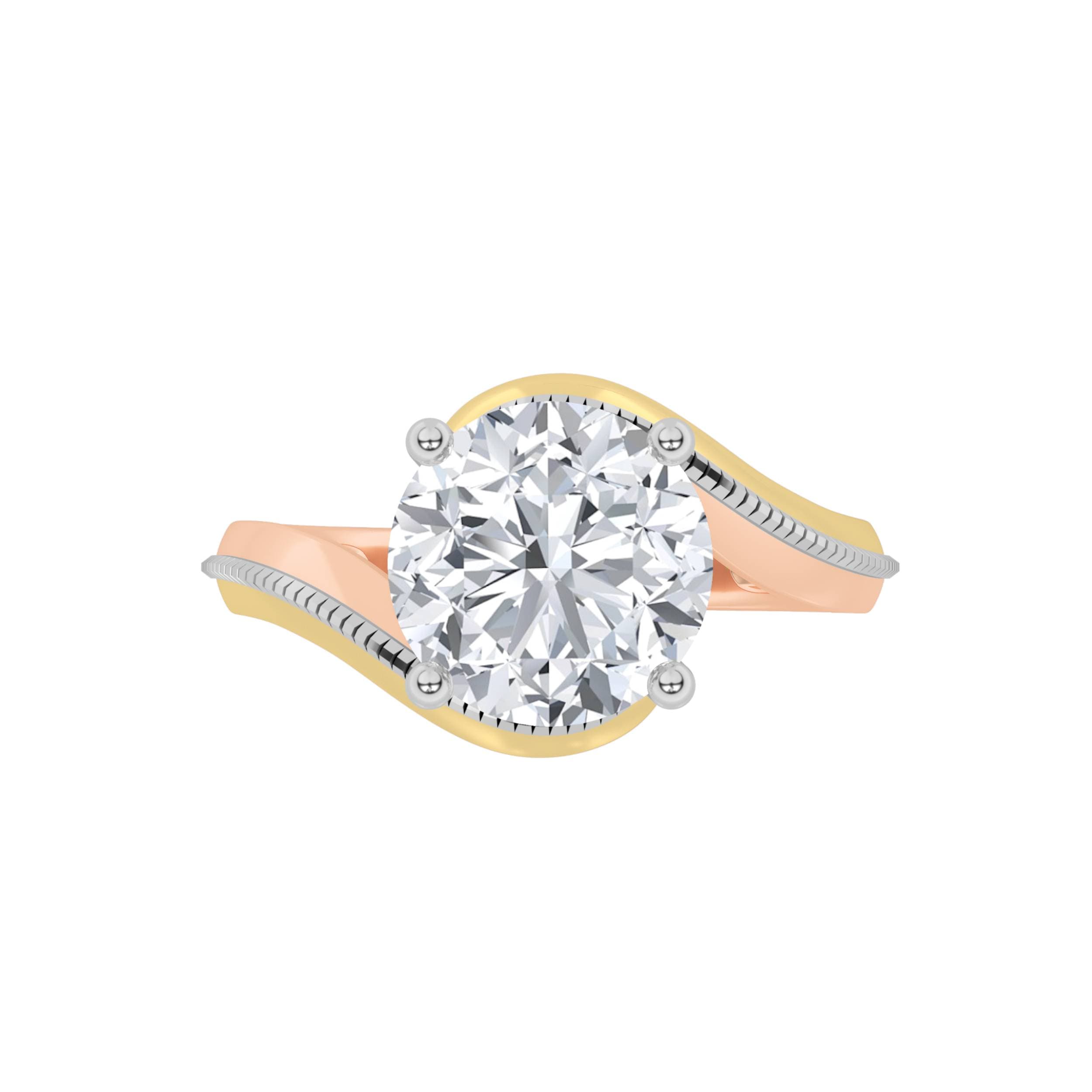 Round Lab Diamond Solitaire Engagement Ring — 2 ct total weight in 14k white gold · product view 1