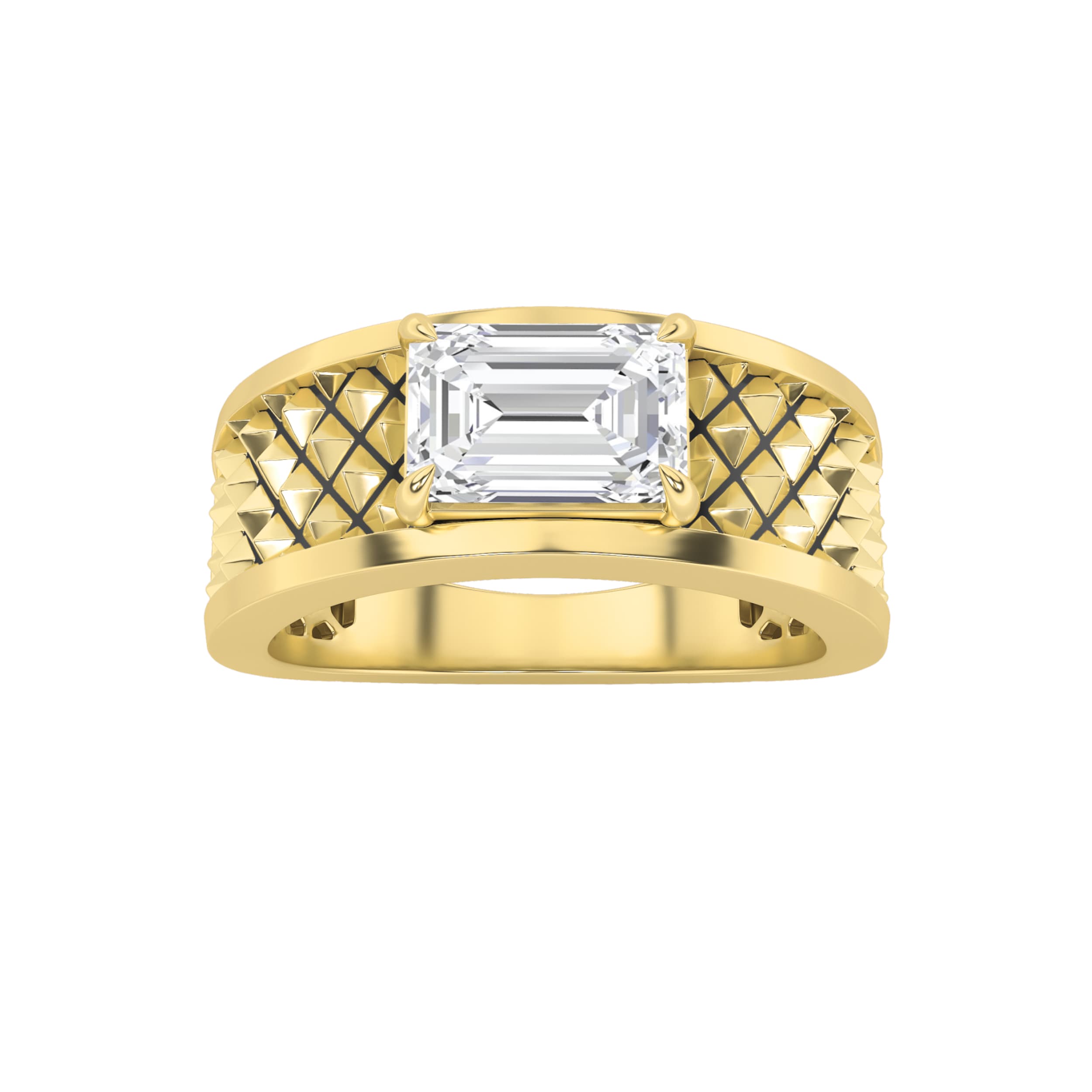 Lab Diamond Prong-Set Ring — 2 ct total weight in 18k yellow gold · product view 1