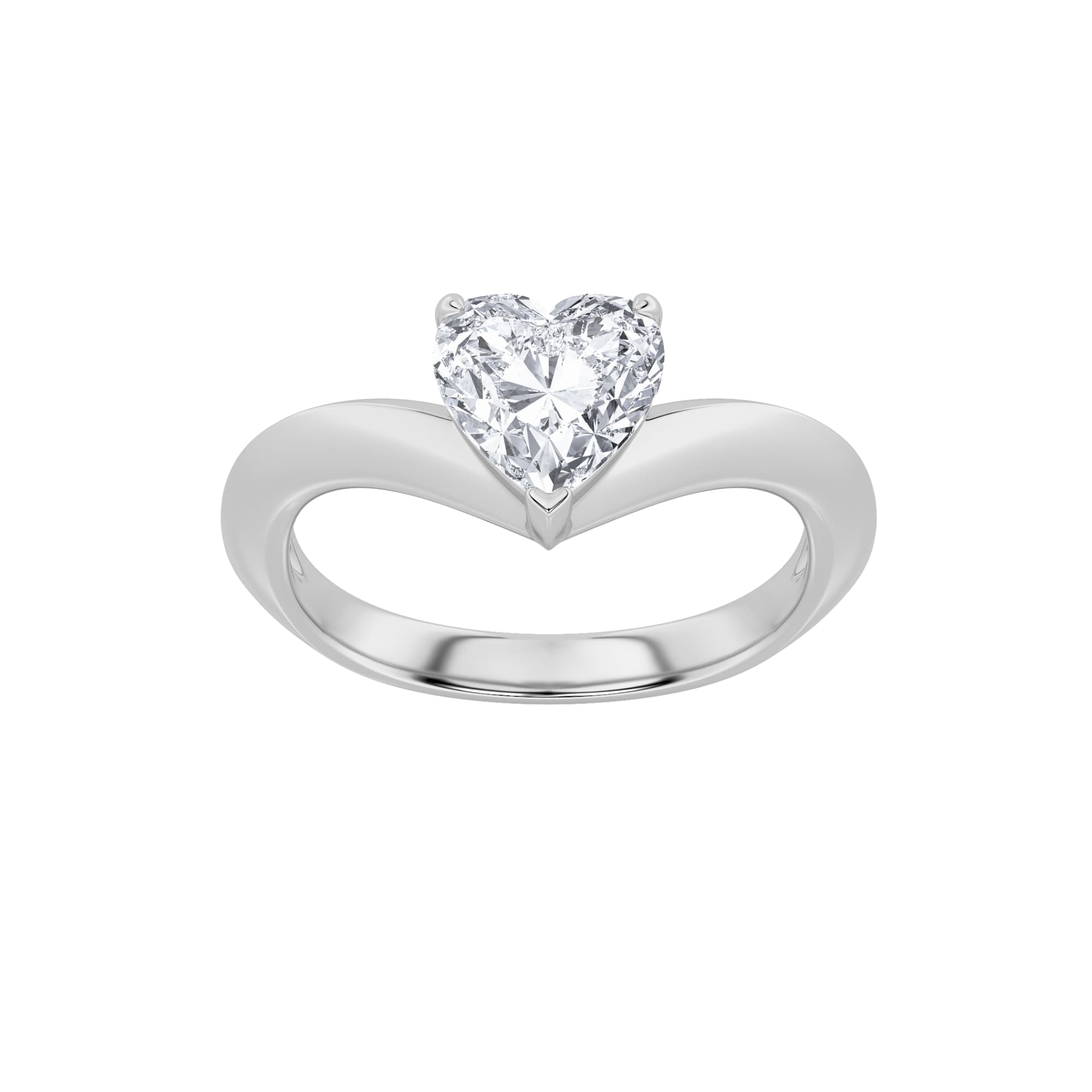 Heart Lab Diamond HeartShaped Ring — 1 ct total weight in 14k white gold · product view 1