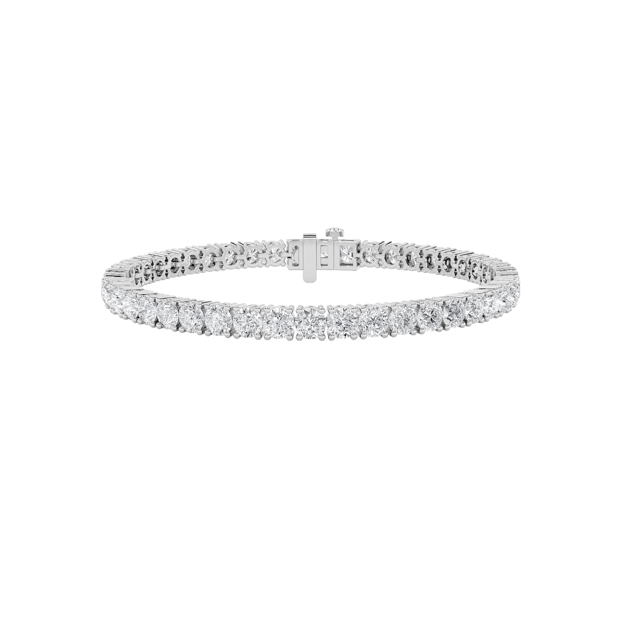 Round Lab Diamond Bracelet — 10 ct total weight in 14k white gold · product view 27